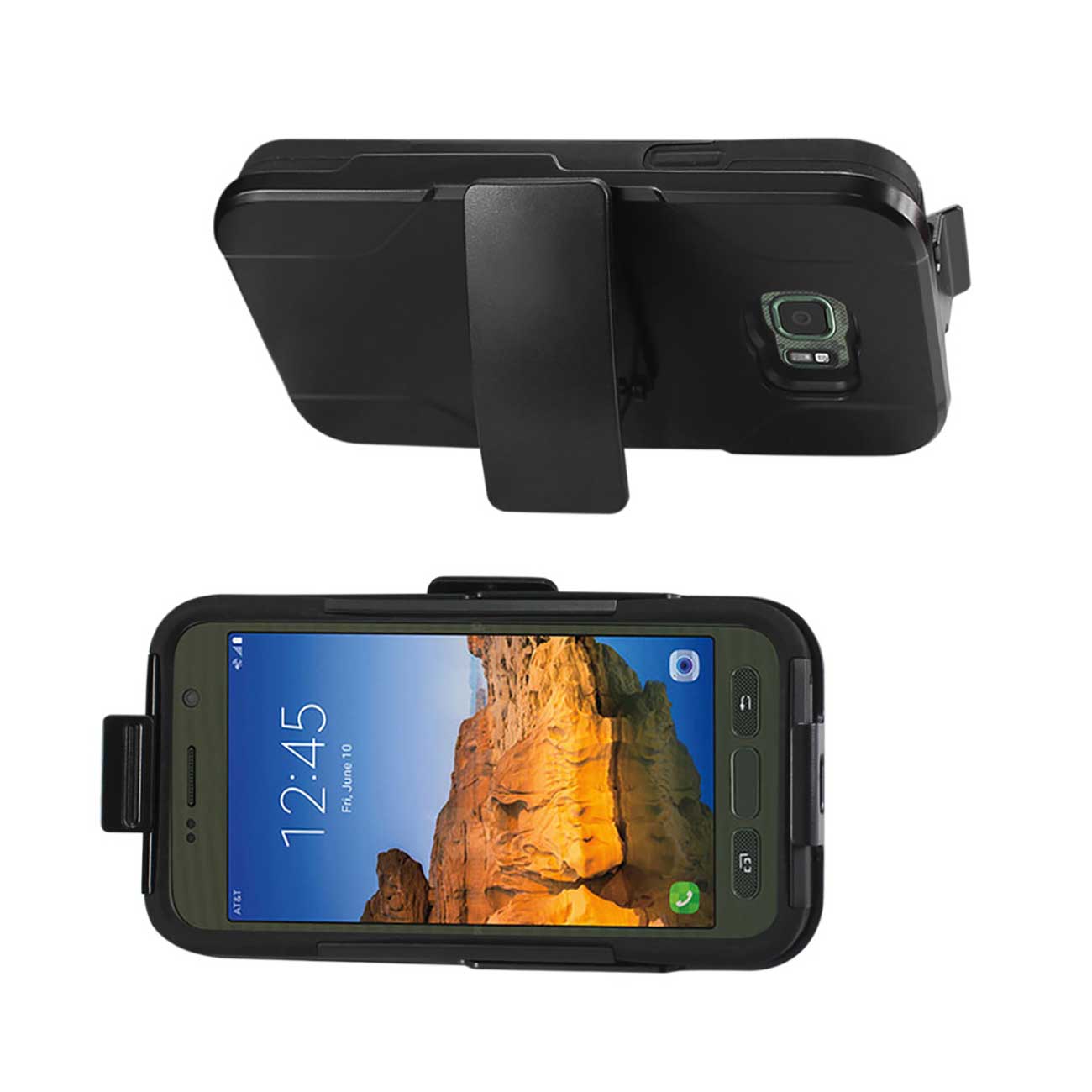 Samsung Galaxy S7 Active 3-In-1 Hybrid Heavy Duty Holster Combo Case In Black