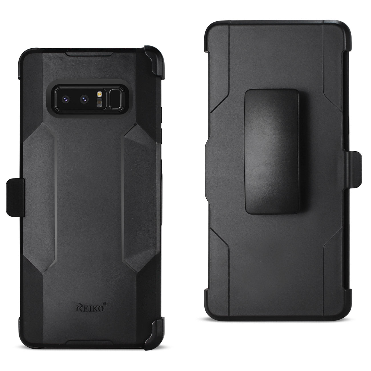 Reiko Samsung Note 8 3-In-1 Hybrid Heavy Duty Holster Combo Case In Black
