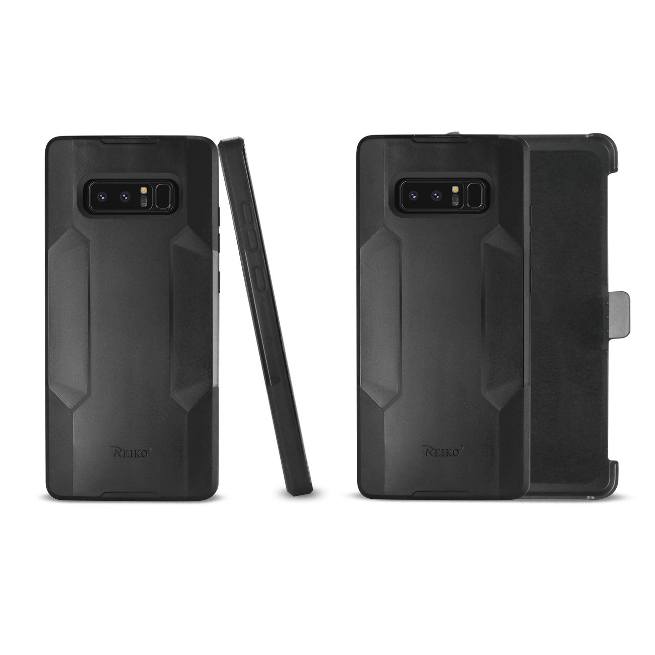 Reiko Samsung Note 8 3-In-1 Hybrid Heavy Duty Holster Combo Case In Black