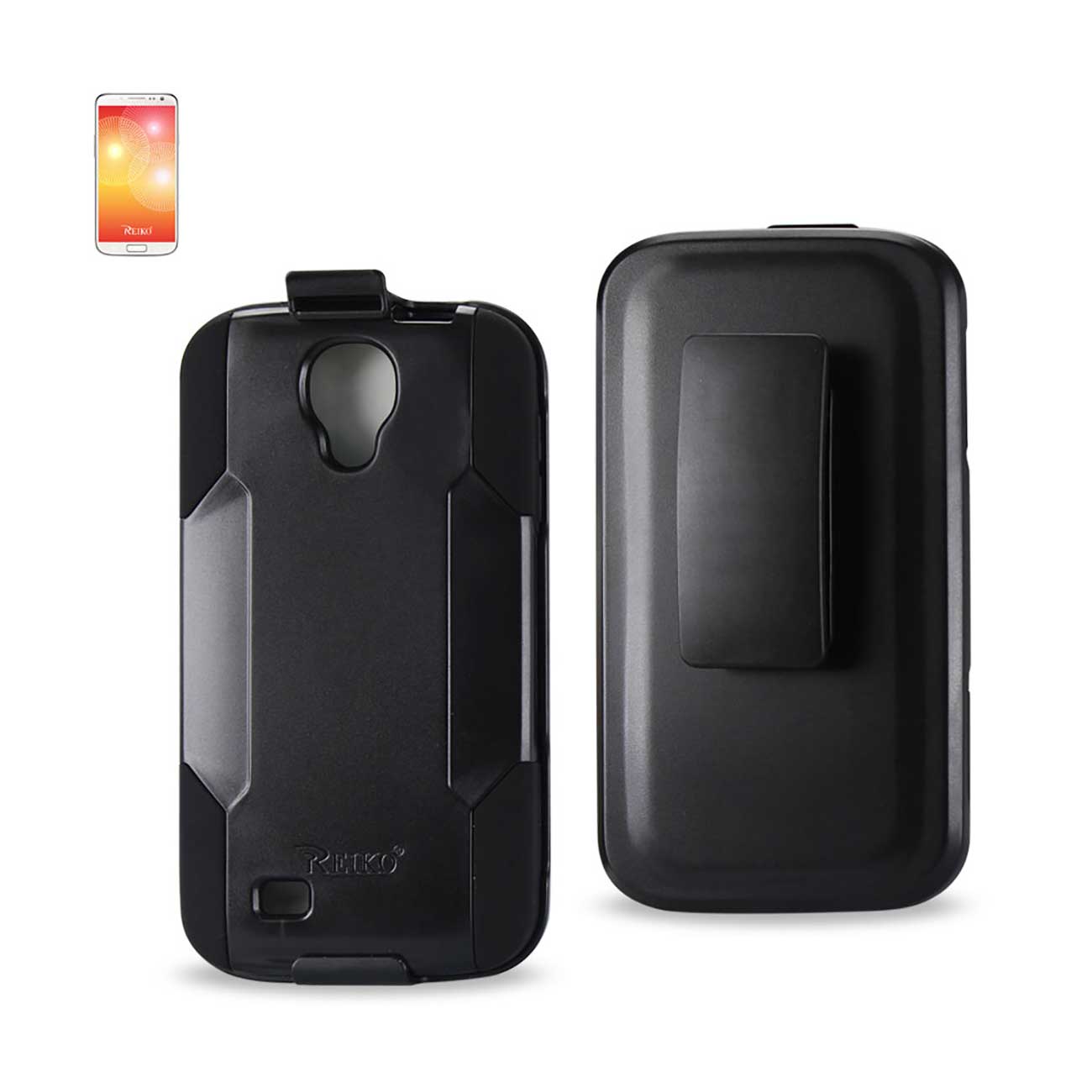 Samsung Galaxy S4 3-In-1 Hybrid Heavy Duty Holster Combo Case In Black