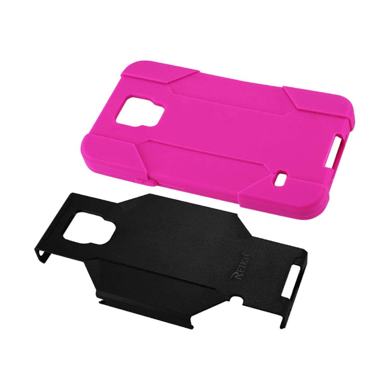 Samsung Galaxy S5 3-In-1 Hybrid Heavy Duty Holster Combo Case In Hot Pink Black