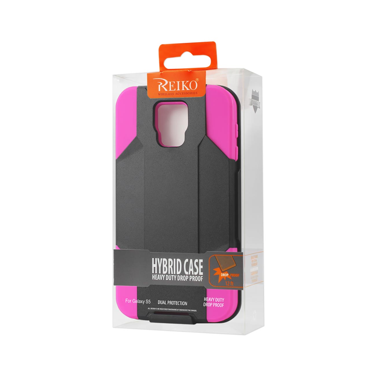 Samsung Galaxy S5 3-In-1 Hybrid Heavy Duty Holster Combo Case In Hot Pink Black