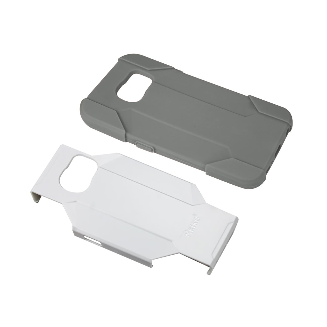 Samsung Galaxy S6 3-In-1 Hybrid Heavy Duty Holster Combo Case In Gray White