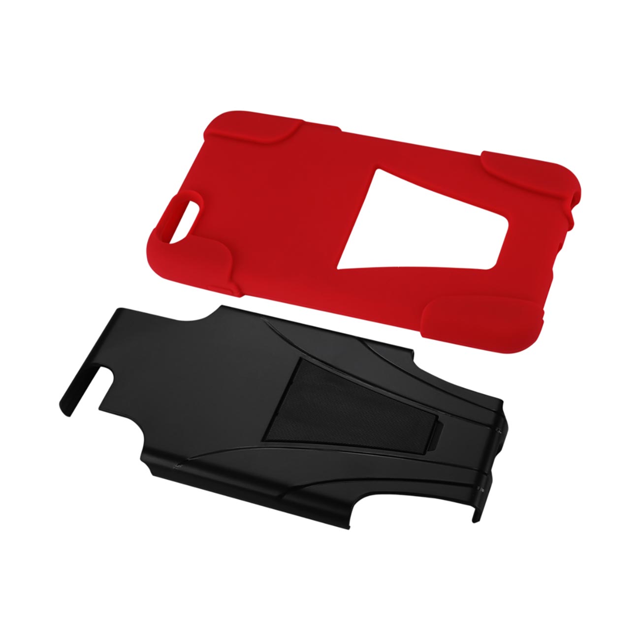 iPhone 6S/ 6 Plus Hybrid Heavy Duty Case With Kickstand In Red Black