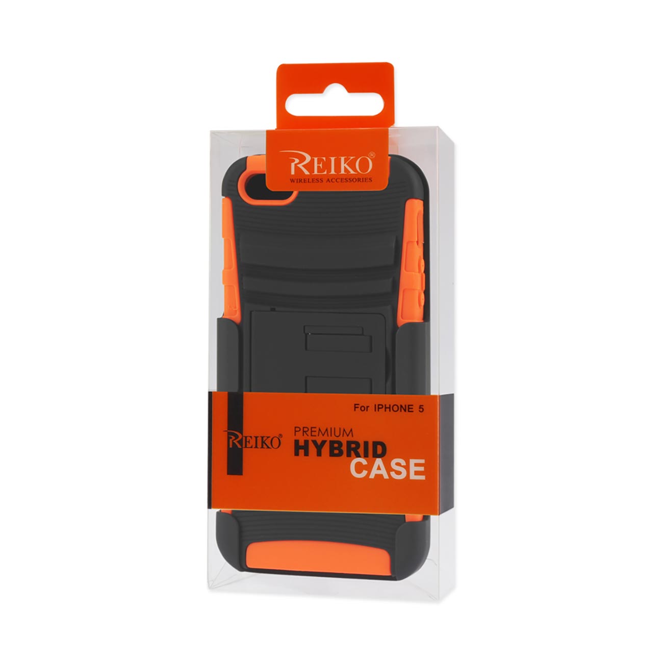 iPhone 5/5S/Se Hybrid Heavy Duty Holster Combo Case With Non Slip Grip In Black Orange