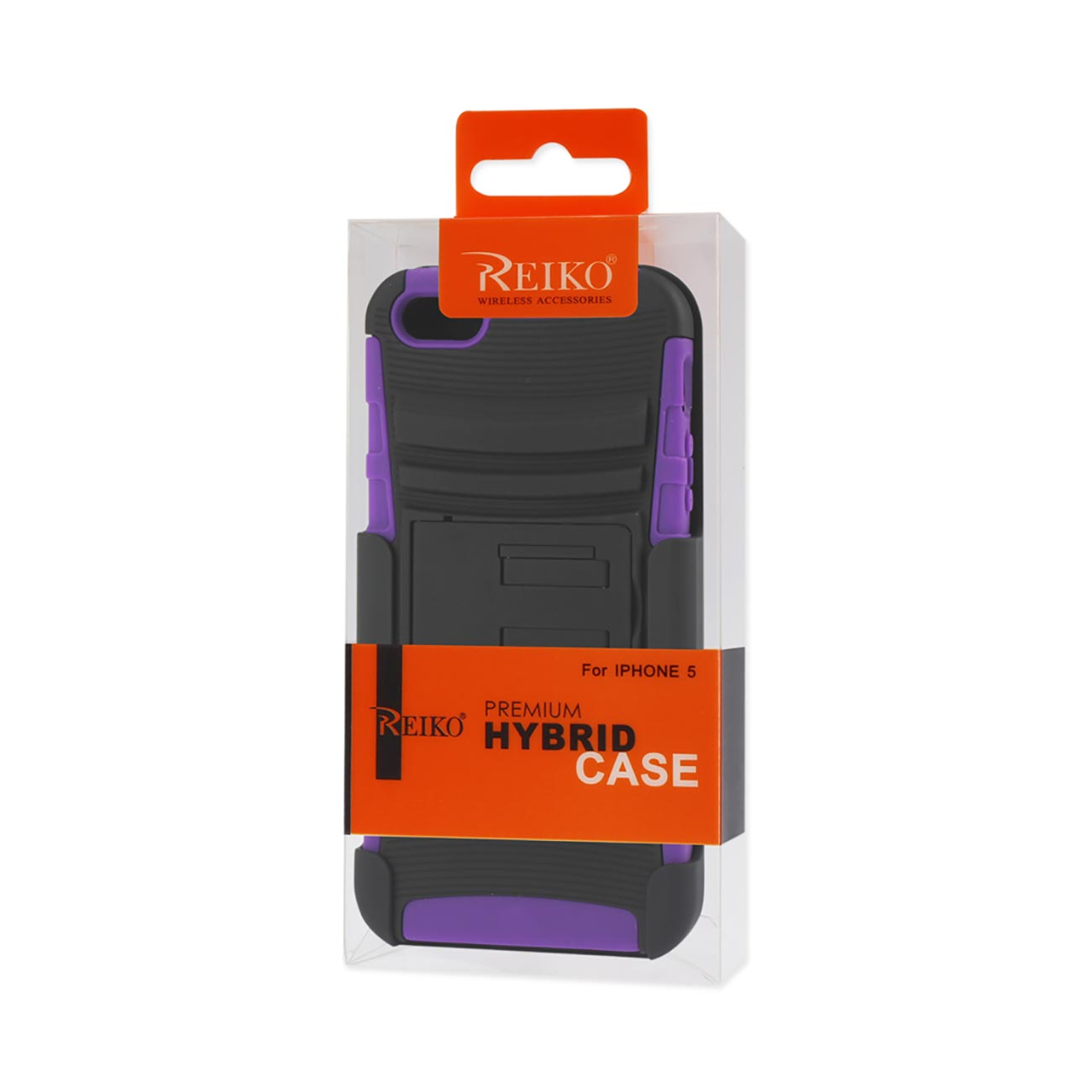 iPhone 5/5S/Se Hybrid Heavy Duty Holster Combo Case With Non Slip Grip In Black Purple