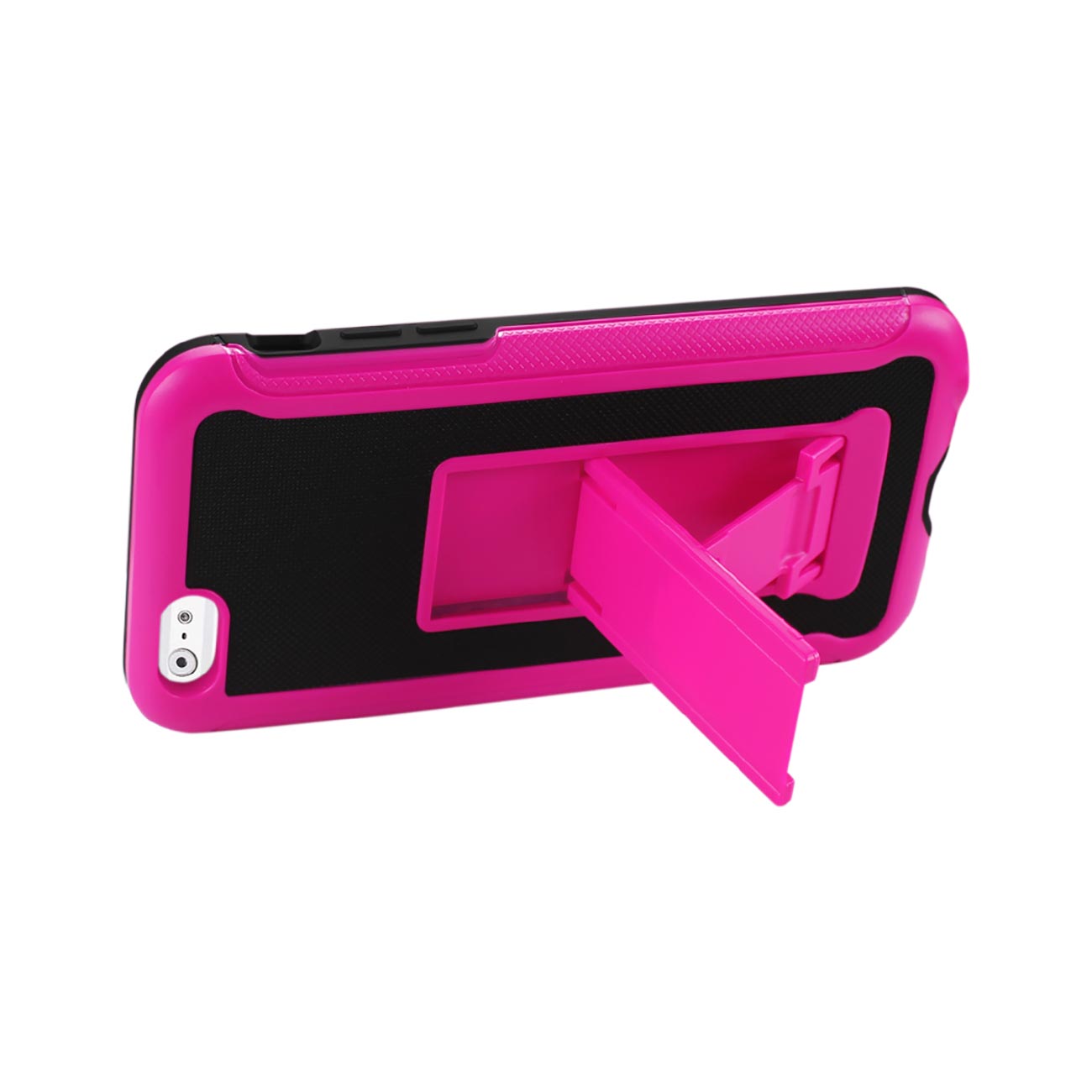 iPhone 6 Plus Hybrid Heavy Duty Case With Vertical Kickstand In Black Hot Pink