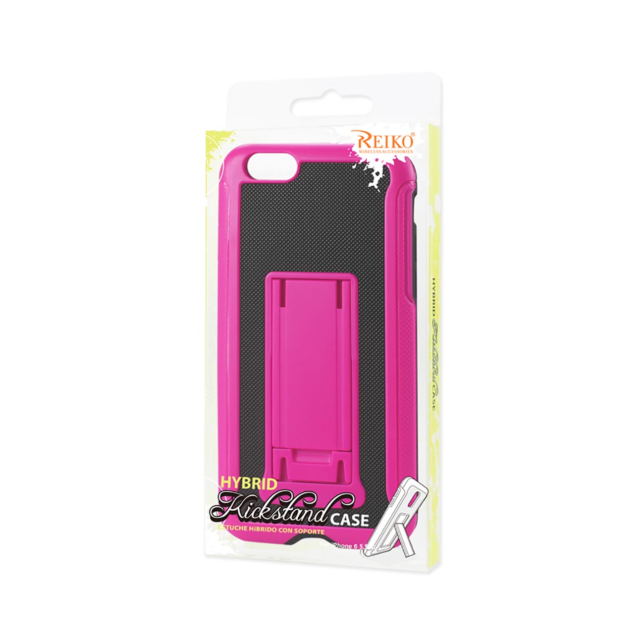 iPhone 6 Plus Hybrid Heavy Duty Case With Vertical Kickstand In Black Hot Pink