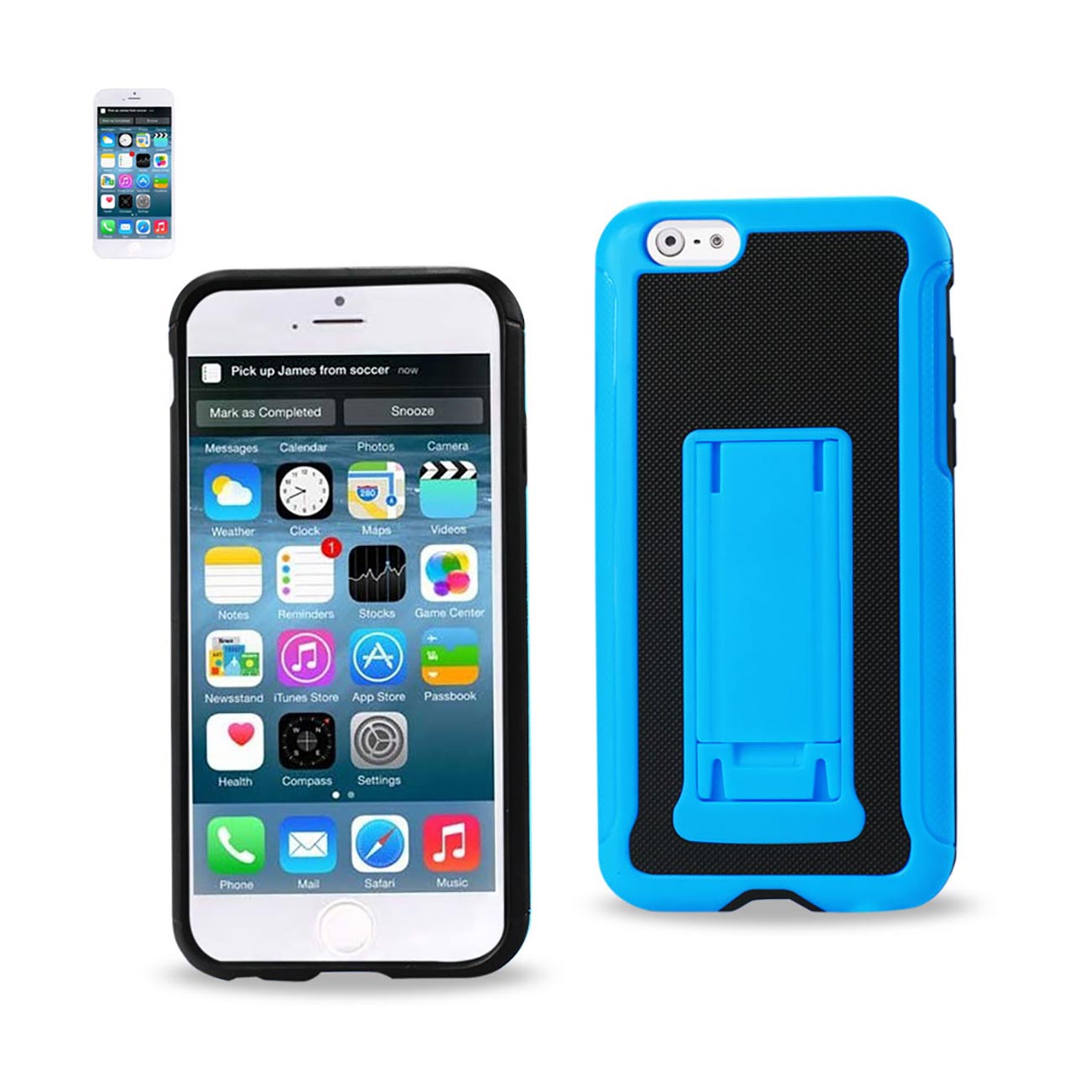iPhone 6 Plus Hybrid Heavy Duty Case With Vertical Kickstand In Black Navy