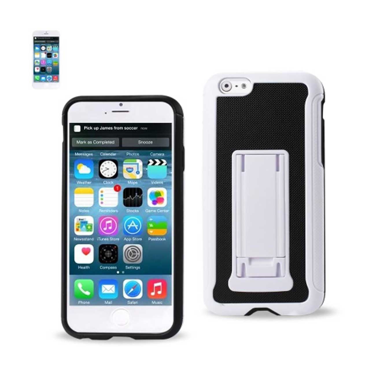 iPhone 6S/ 6 Hybrid Heavy Duty Case With Vertical Kickstand In Black White