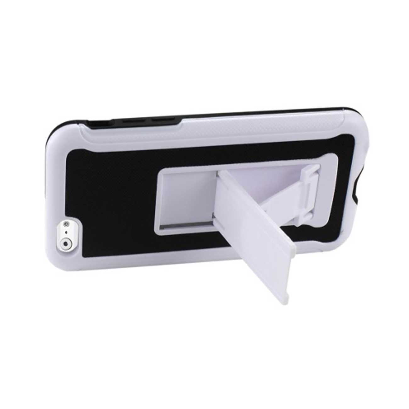 iPhone 6S/ 6 Hybrid Heavy Duty Case With Vertical Kickstand In Black White