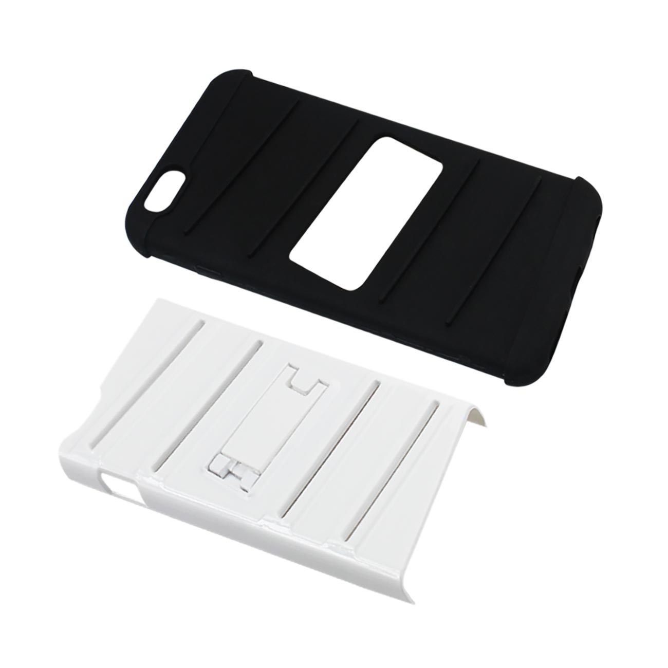 iPhone 6S Plus/ 6 Plus Hybrid Fishbone Case With Kickstand In Black White