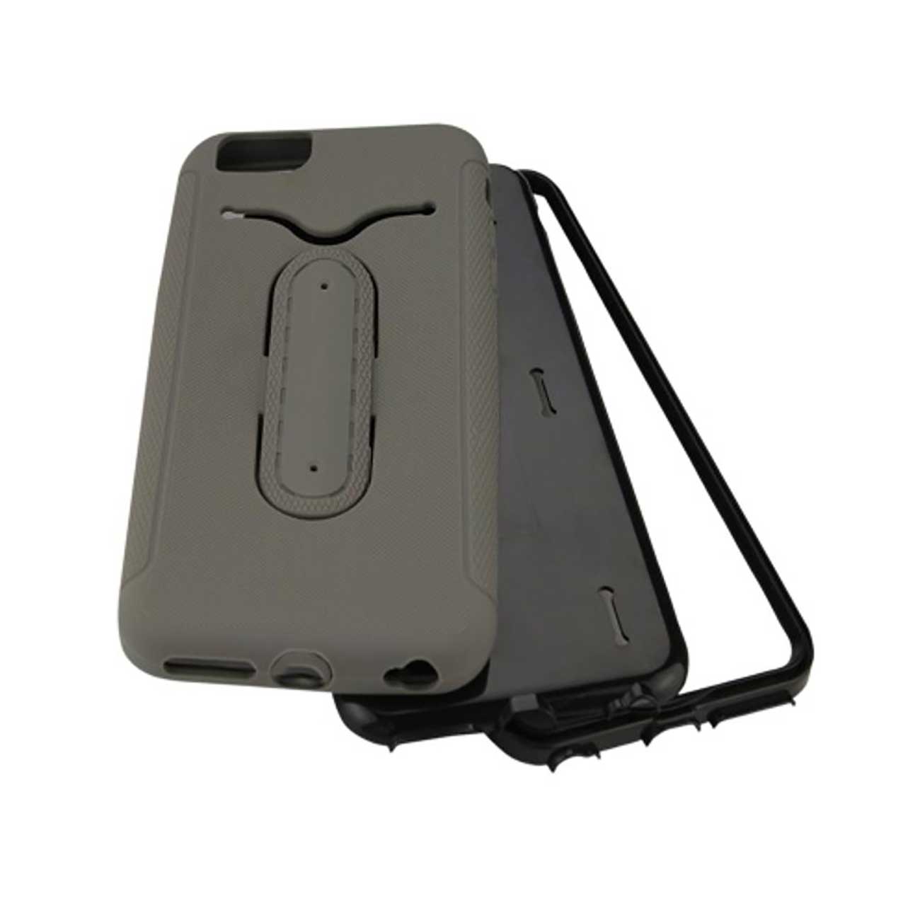 iPhone 6S Plus/ 6 Plus Hybrid Heavy Duty Case With Bending Kickstand In Gray
