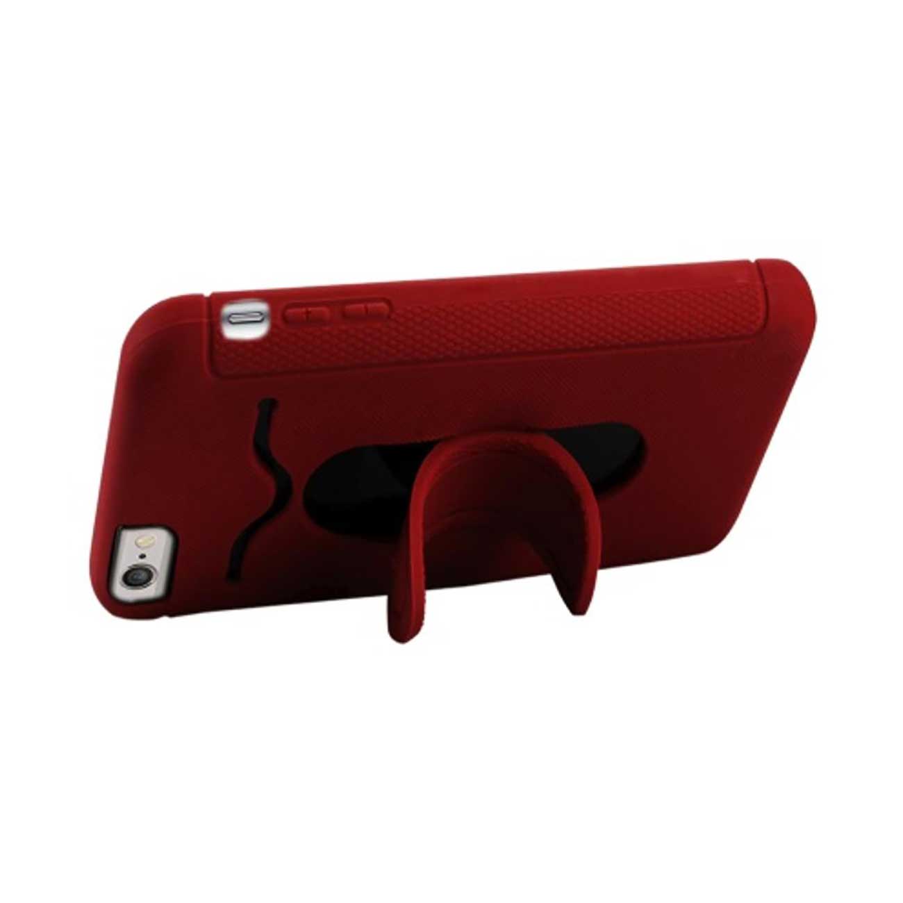 iPhone 6S Plus/ 6 Plus Hybrid Heavy Duty Case With Bending Kickstand In Red