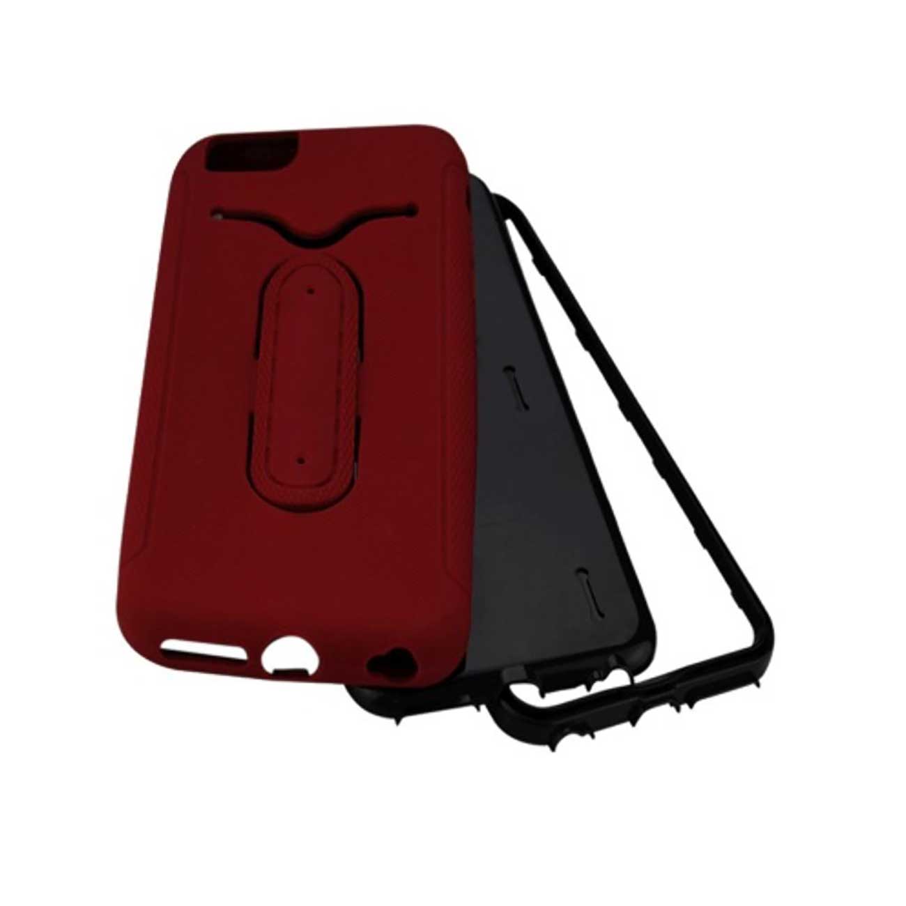 iPhone 6S Plus/ 6 Plus Hybrid Heavy Duty Case With Bending Kickstand In Red