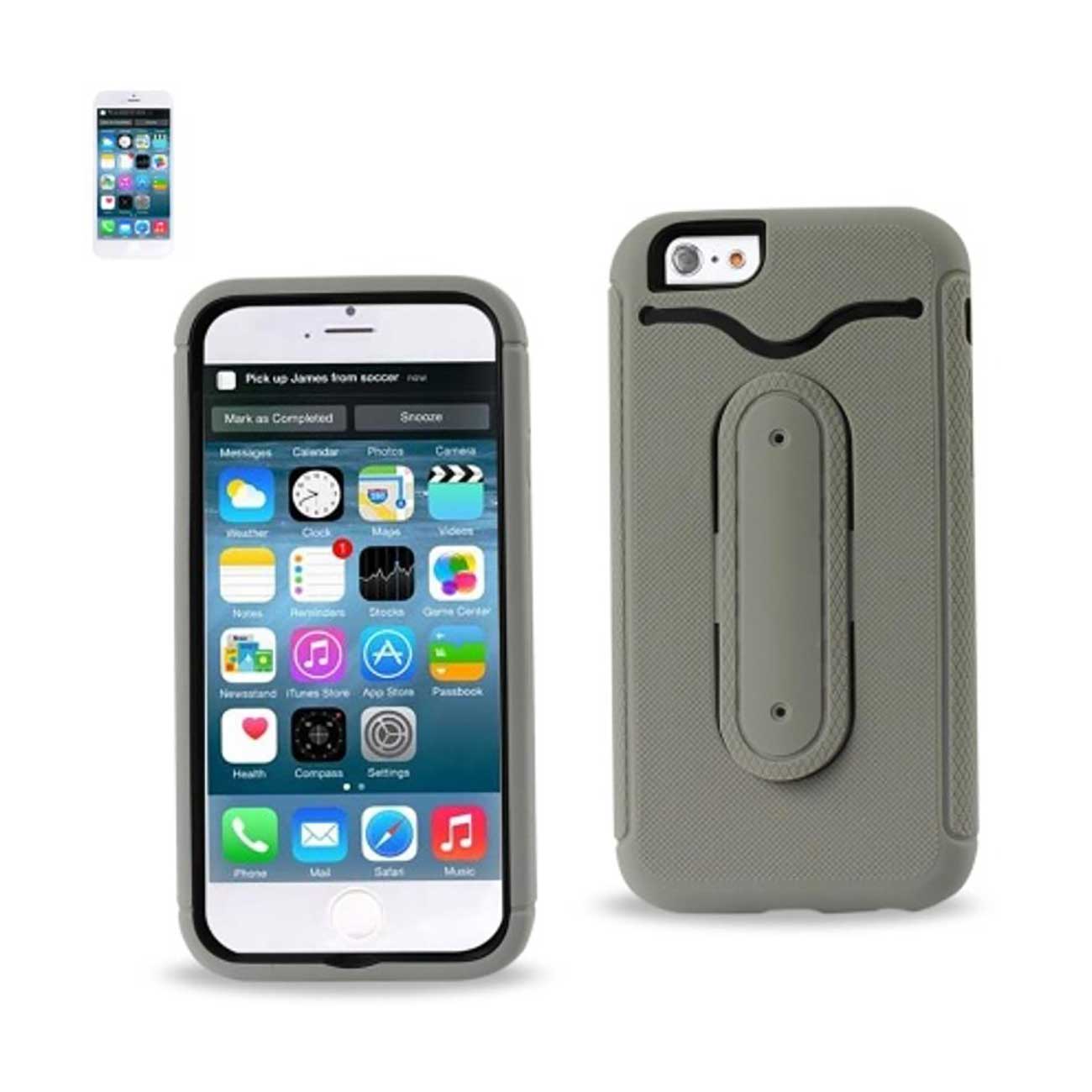 iPhone 6S/ 6 Hybrid Heavy Duty Case With Bending Kickstand In Gray