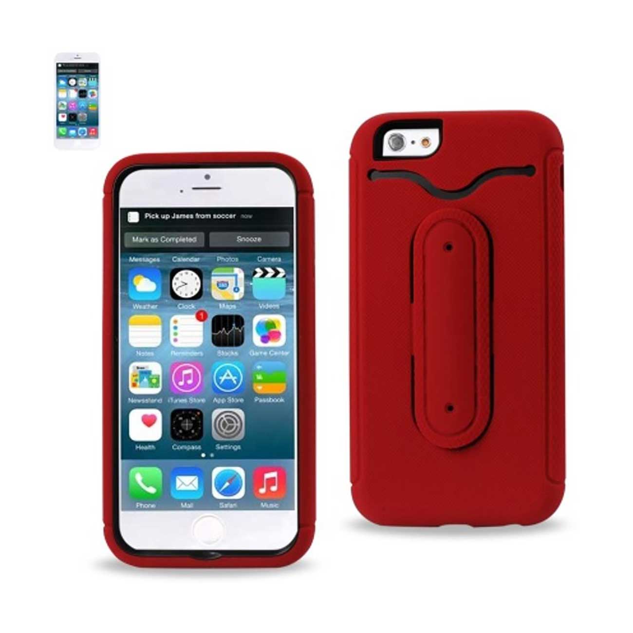 iPhone 6S/ 6 Hybrid Heavy Duty Case With Bending Kickstand In Red