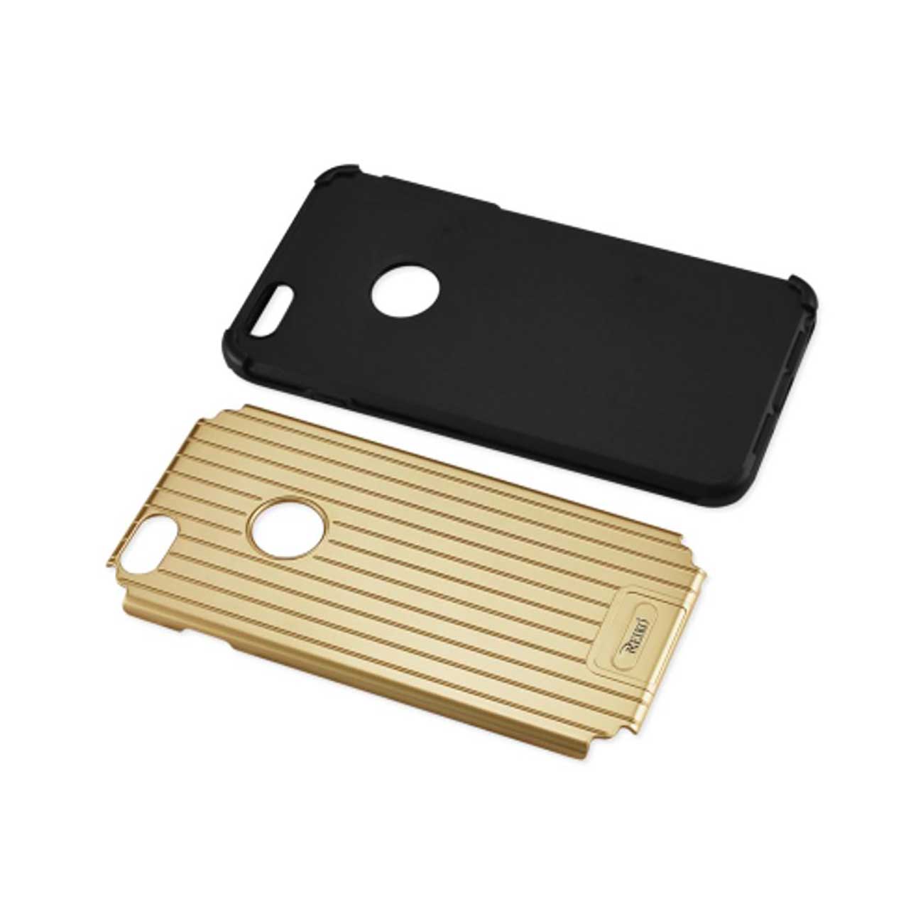 iPhone 6S Plus/ 6 Plus Rugged Metal Texture Hybrid Case With Ridged Back In Black Gold