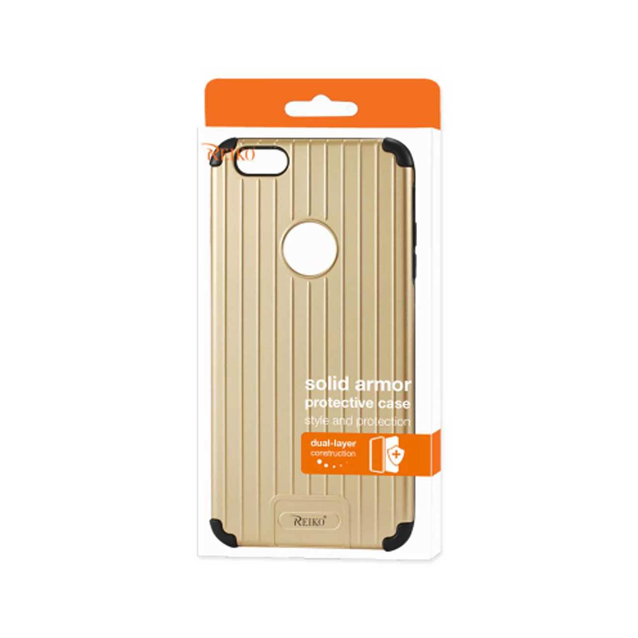 iPhone 6S Plus/ 6 Plus Rugged Metal Texture Hybrid Case With Ridged Back In Black Gold