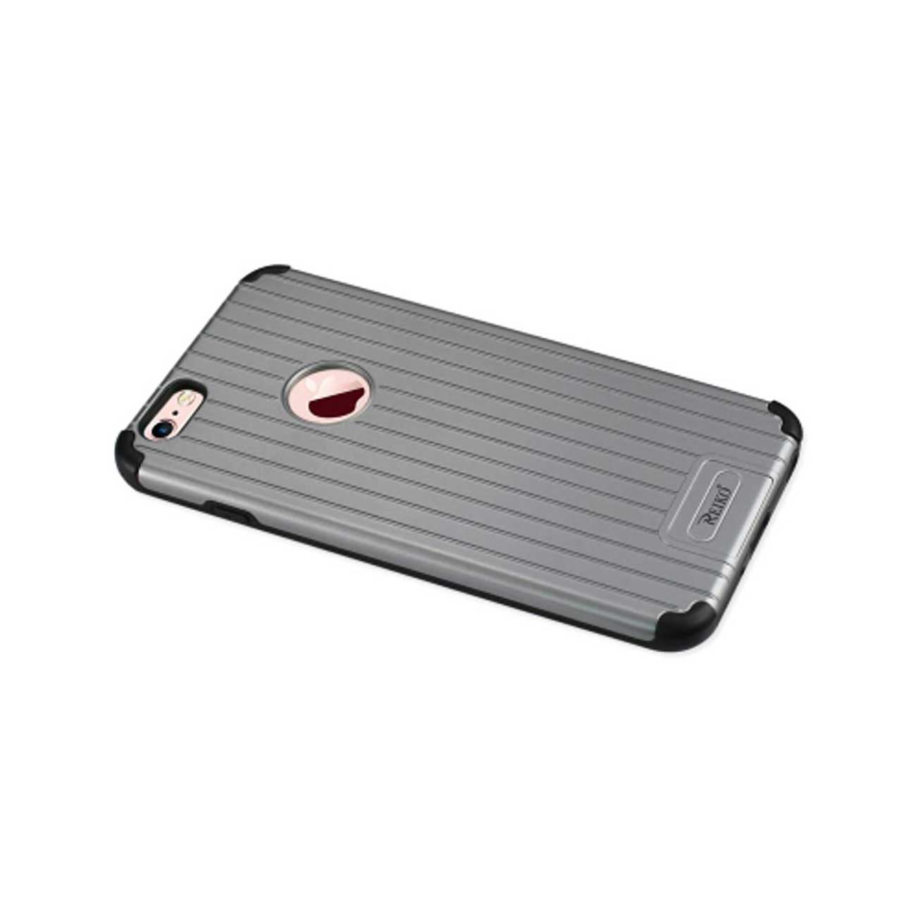 iPhone 6S Plus/ 6 Plus Rugged Metal Texture Hybrid Case With Ridged Back In Black Gray