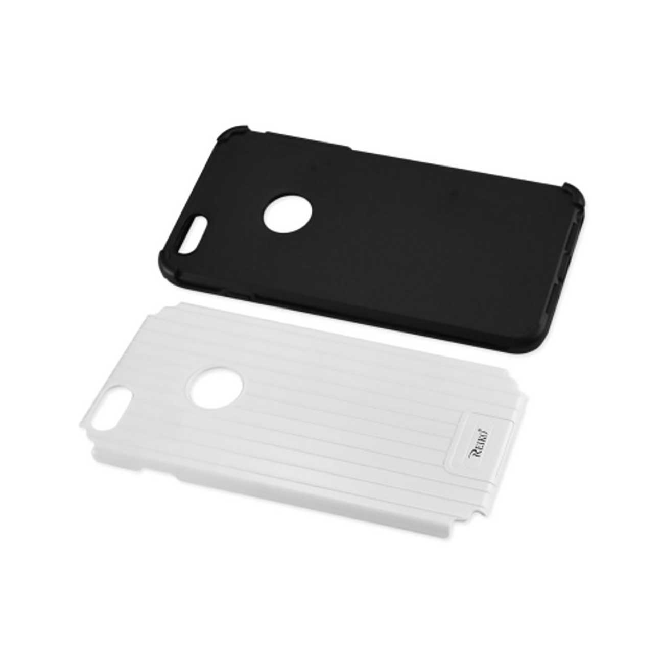 iPhone 6S Plus/ 6 Plus Rugged Metal Texture Hybrid Case With Ridged Back In Black White
