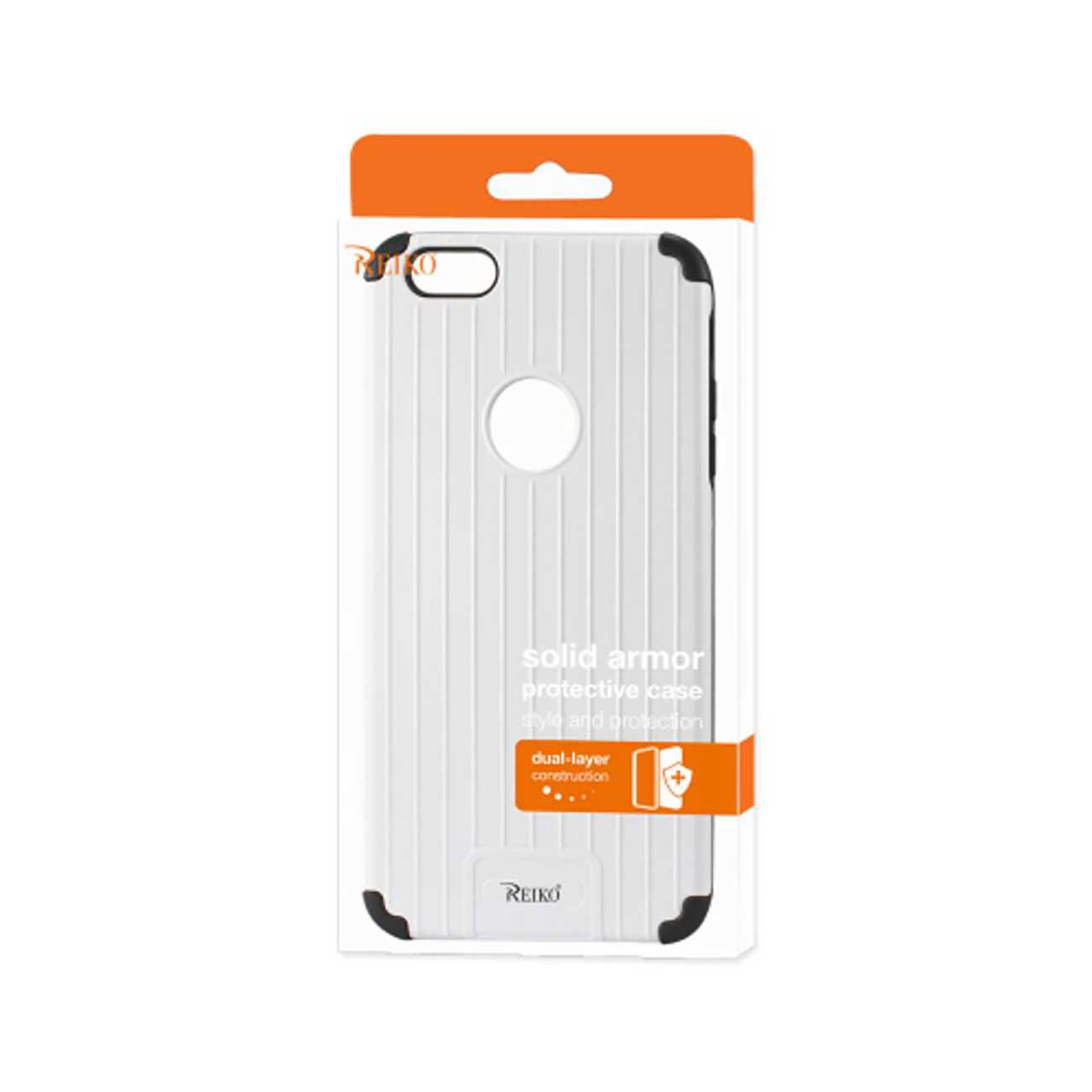 iPhone 6S Plus/ 6 Plus Rugged Metal Texture Hybrid Case With Ridged Back In Black White