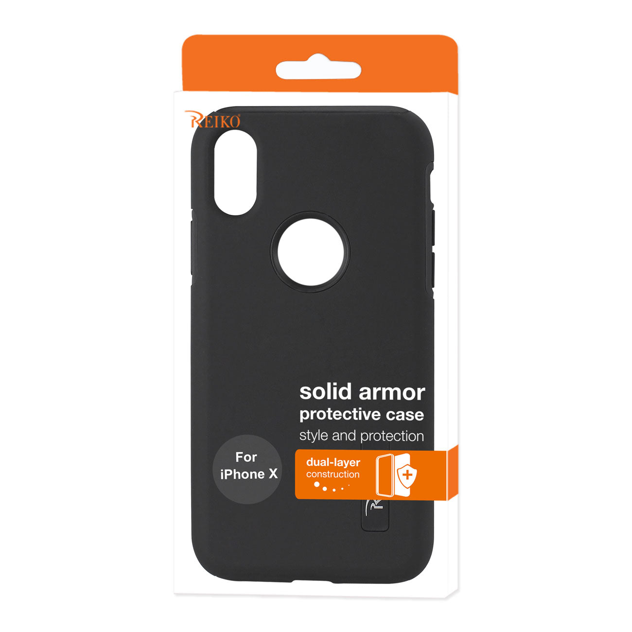 iPhone X/iPhone XS SOLID ARMOR DUAL LAYER PROTECTIVE CASE IN BLACK