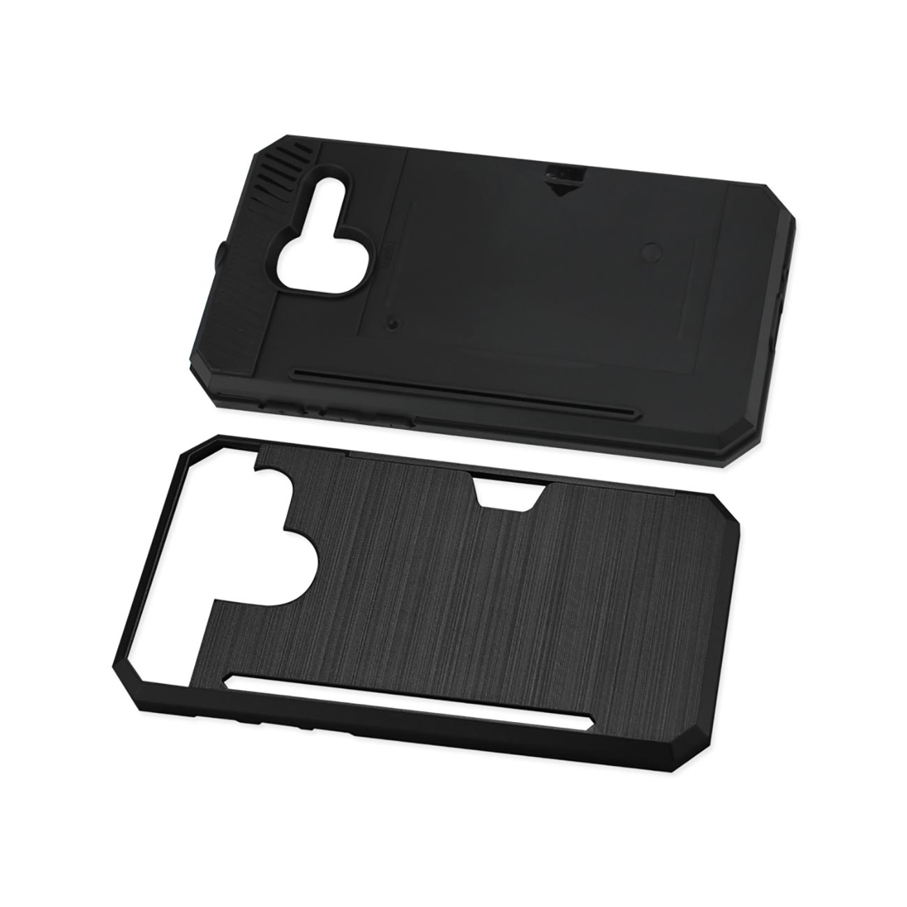 Alcatel Tru Slim Armor Hybrid Case With Card Holder In Black