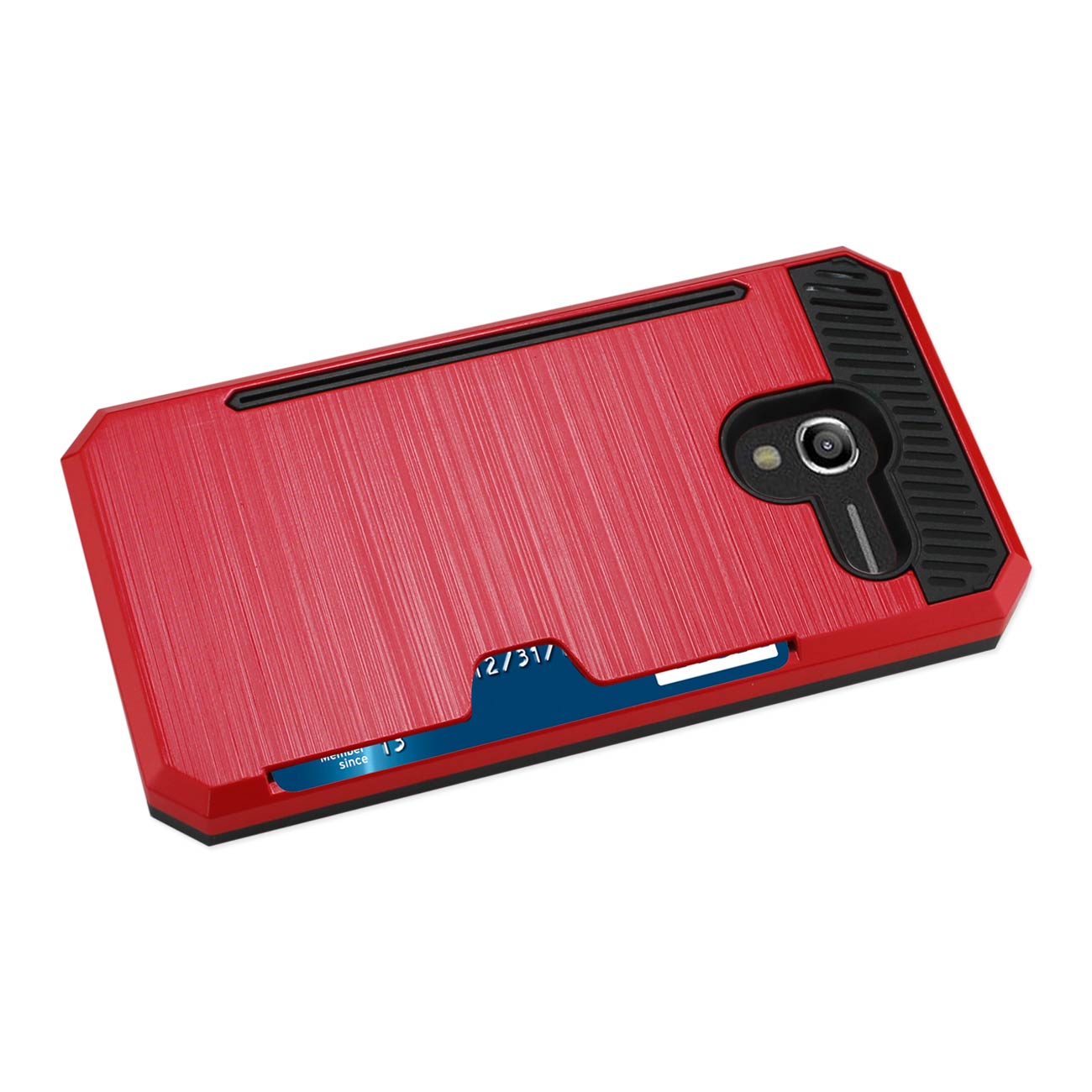 Alcatel Tru Slim Armor Hybrid Case With Card Holder In Red