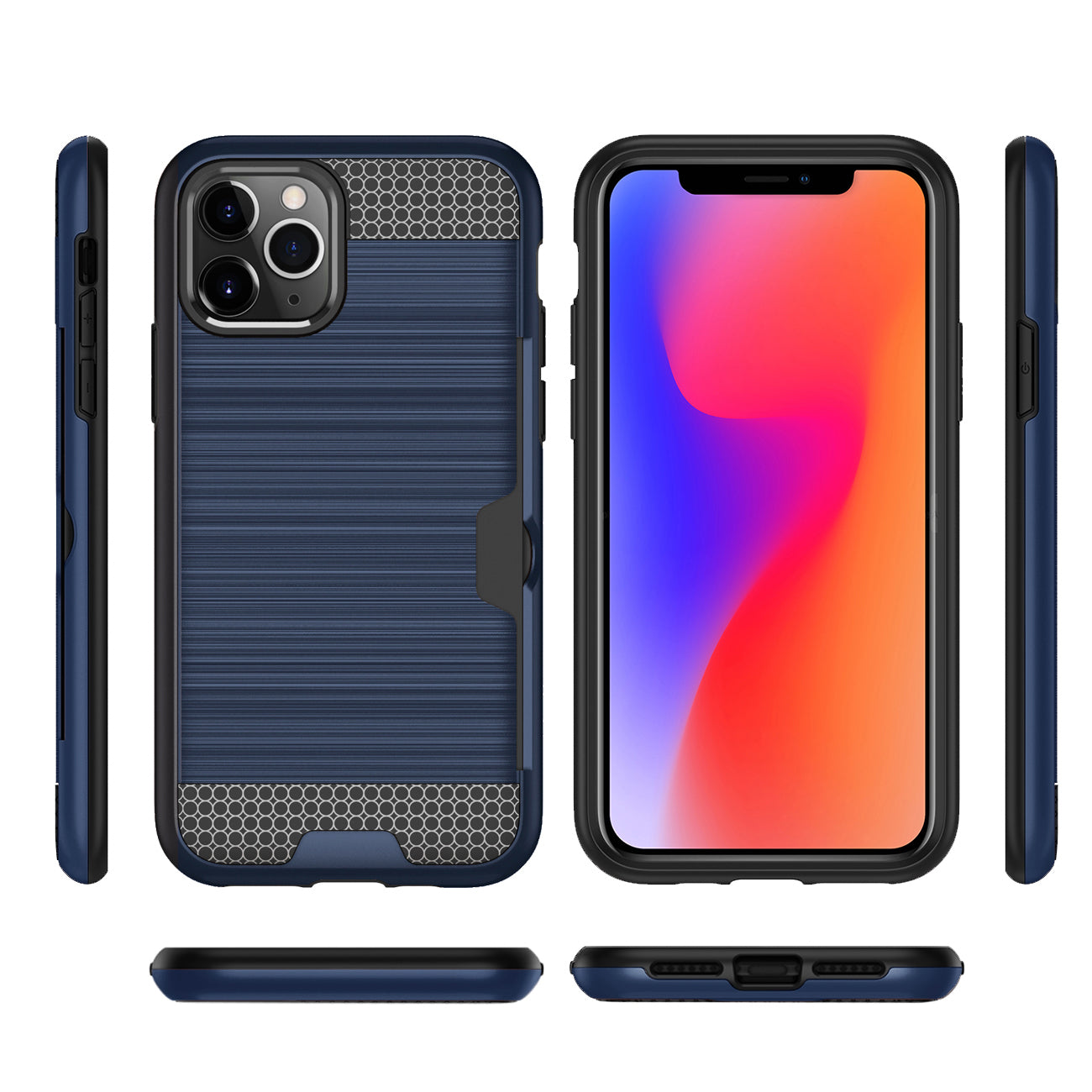 Case Hybrid Slim Armor With Card Holder iPhone 11 Pro Navy Color