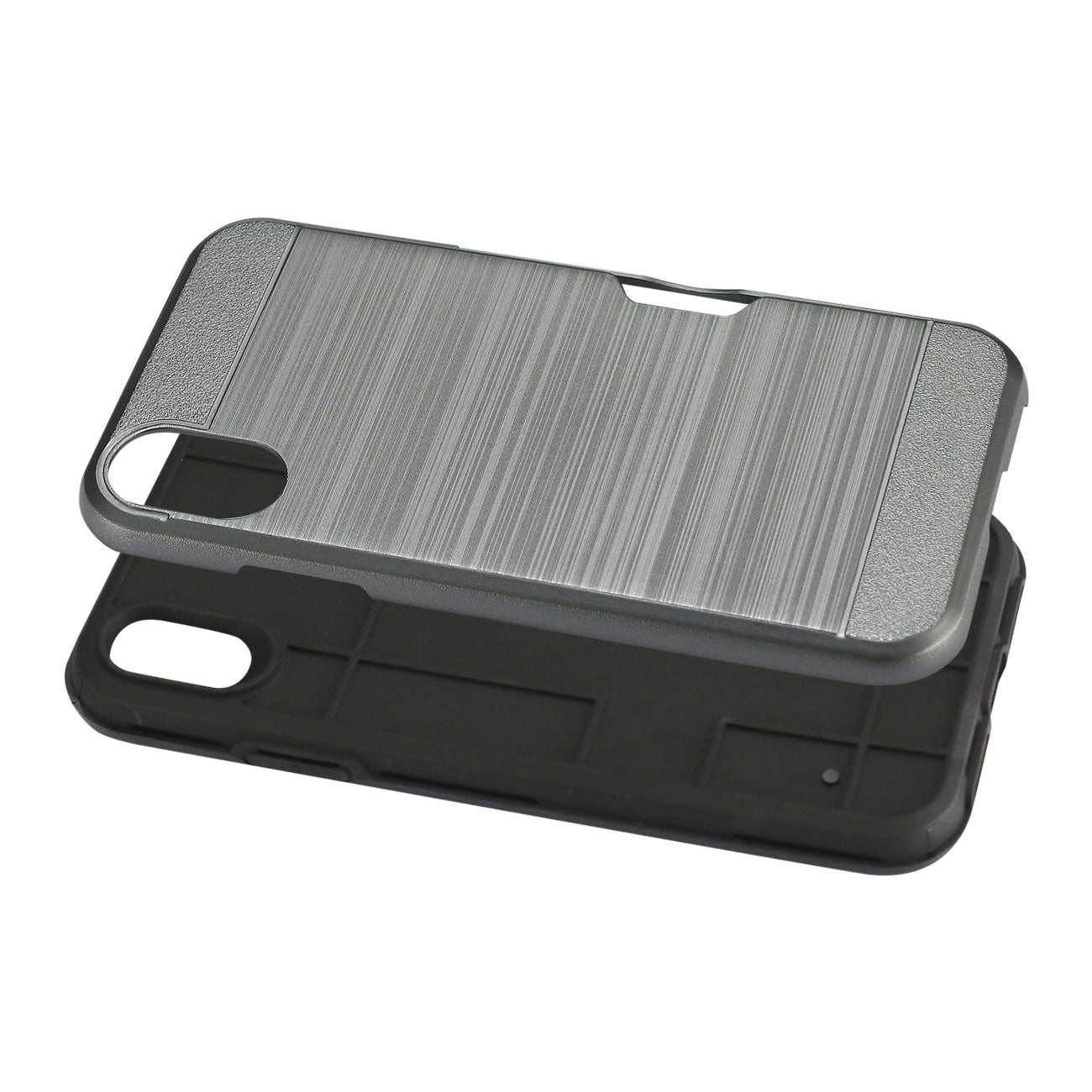 iPhone XS Max Slim Armor Hybrid Case With Card Holder In Gray