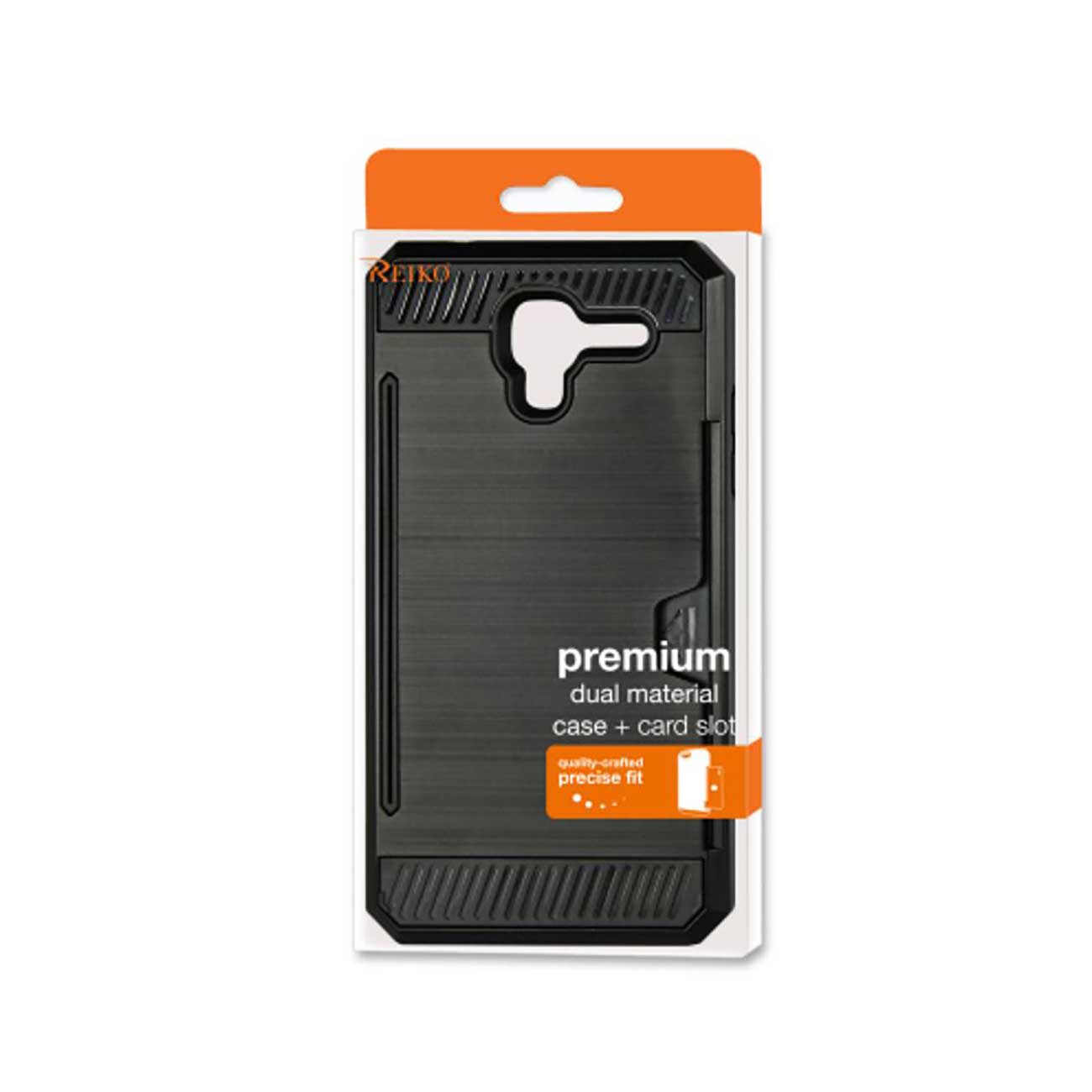 Case Hybrid With Card Holder Slim Armor Kyocera Hydro View Black Color
