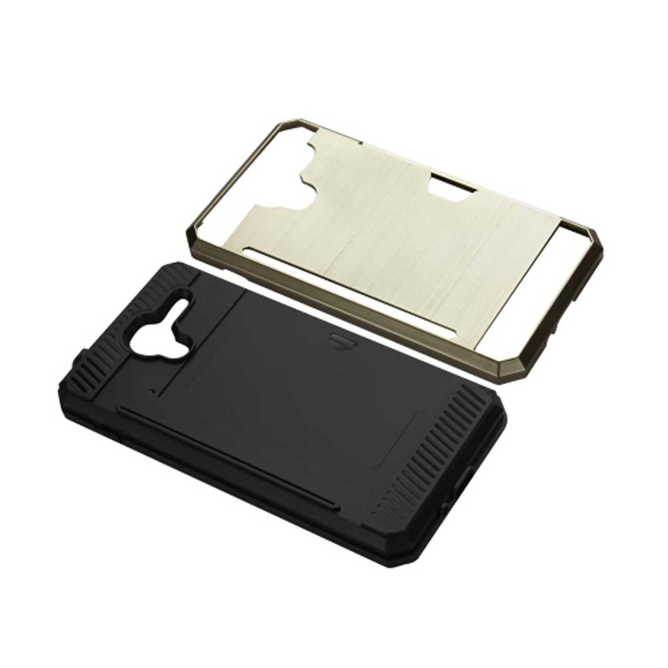 Case Hybrid With Card Holder Slim Armor Kyocera Hydro View Gold Color