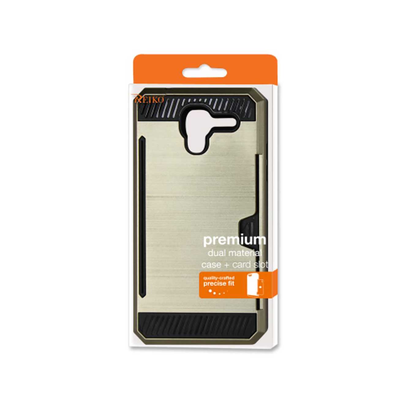Case Hybrid With Card Holder Slim Armor Kyocera Hydro View Gold Color