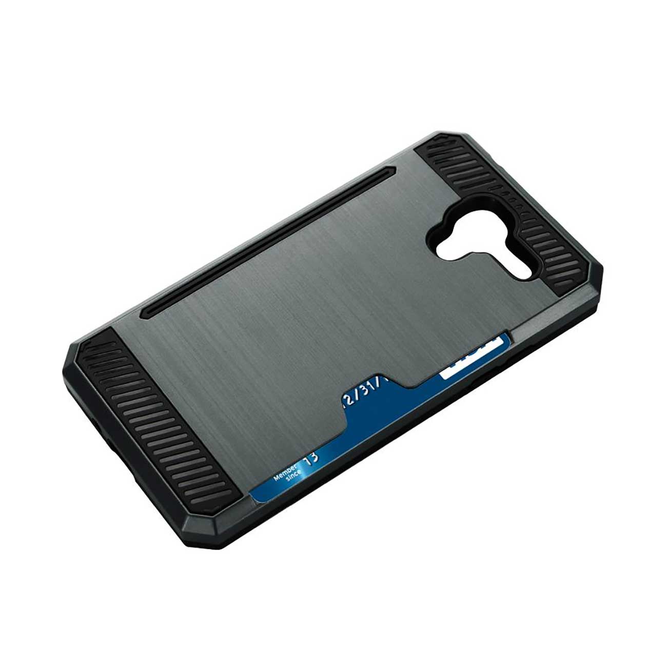 Case Hybrid With Card Holder Slim Armor Kyocera Hydro View Gray Color