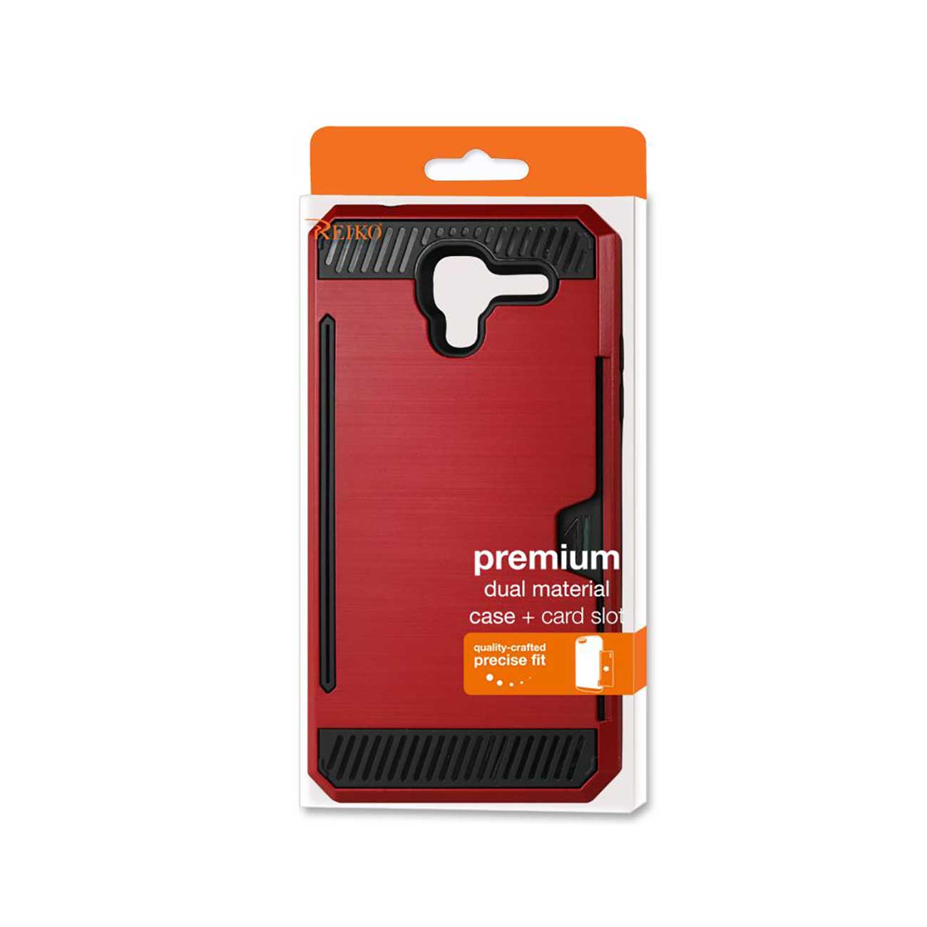 Case Hybrid With Card Holder Slim Armor Kyocera Hydro View Red Color