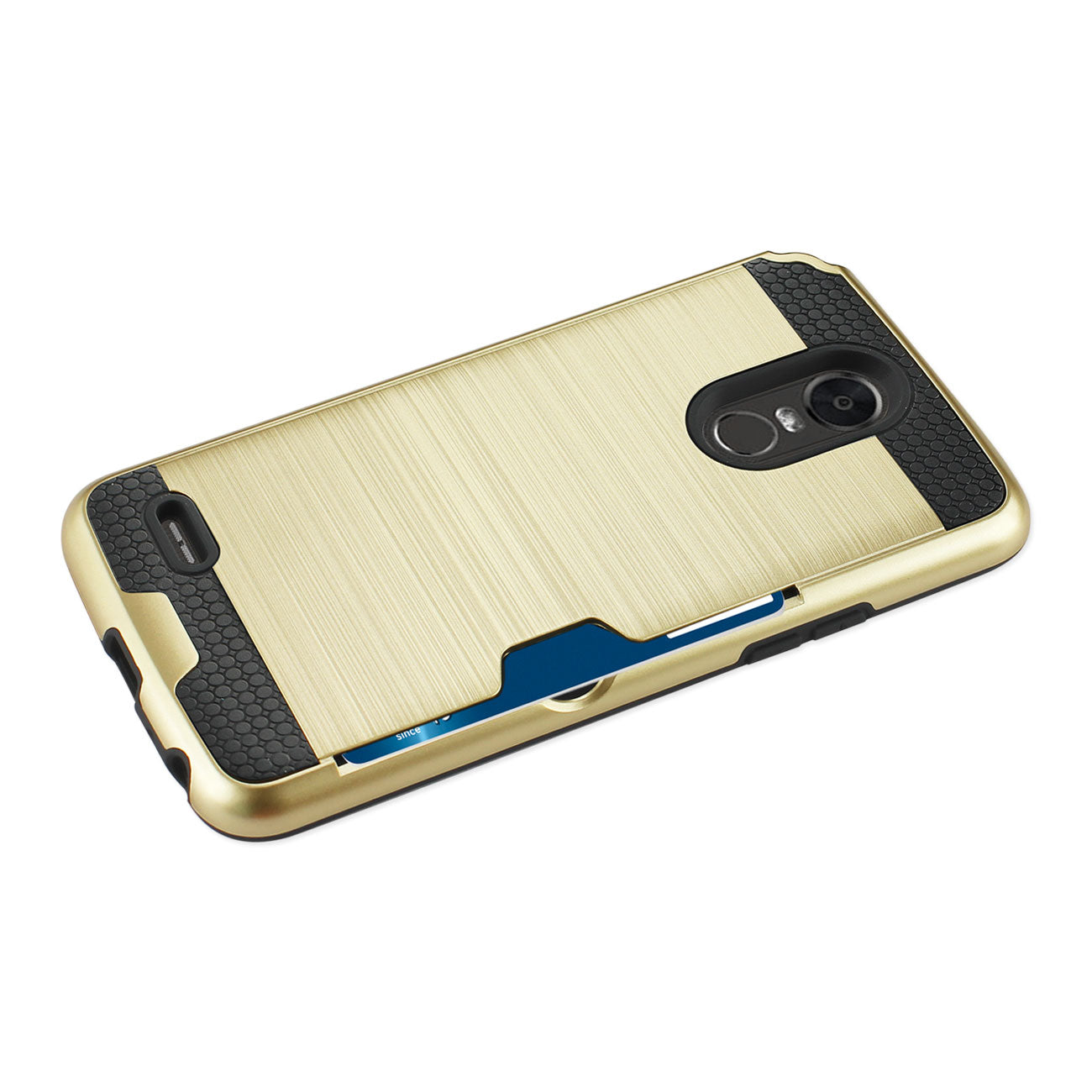 Case Hybrid With Card Holder Slim Armor LG Stylo 3/ Stylus 3 Gold Color