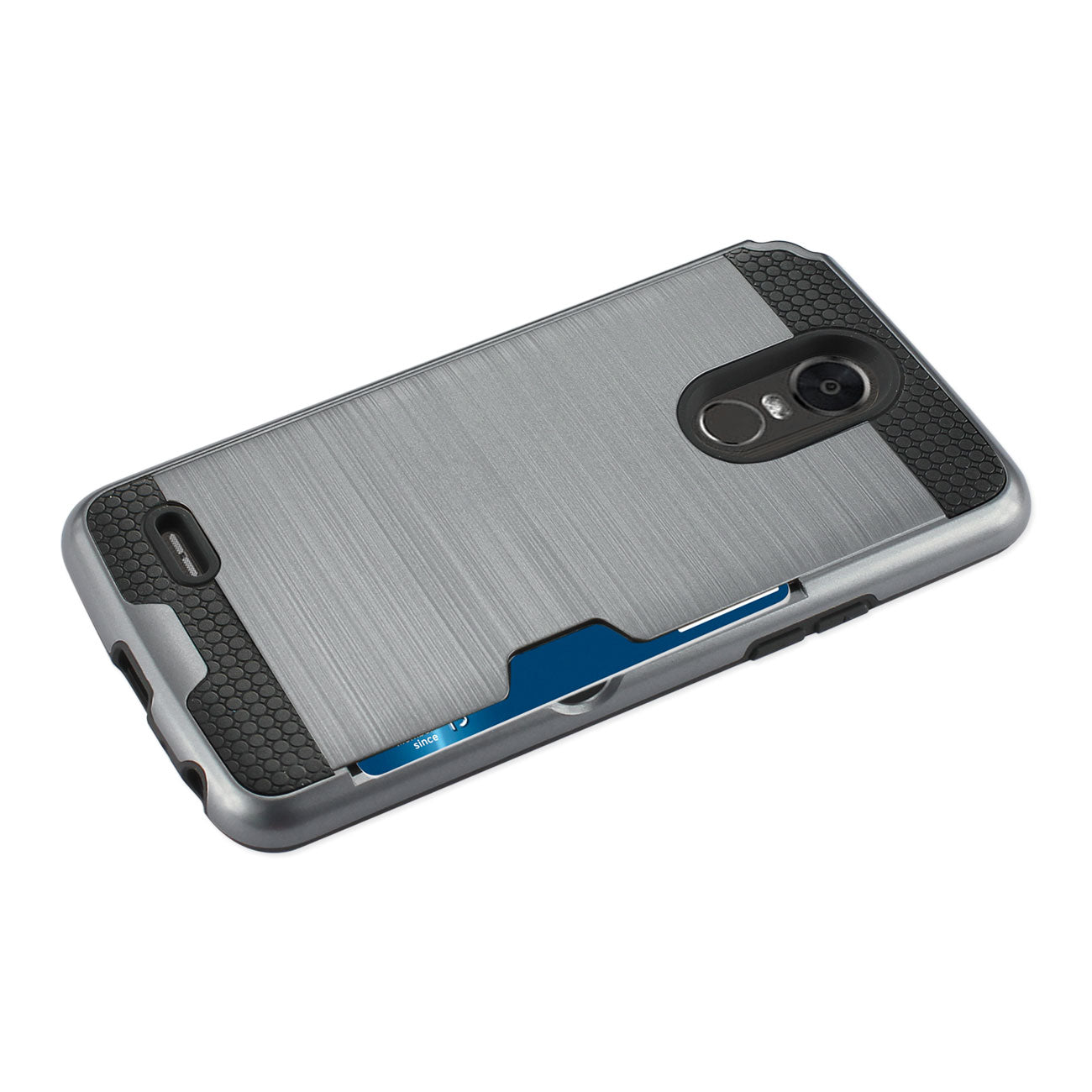 Case Hybrid With Card Holder Slim Armor LG Stylo 3/ Stylus 3 Gray Color