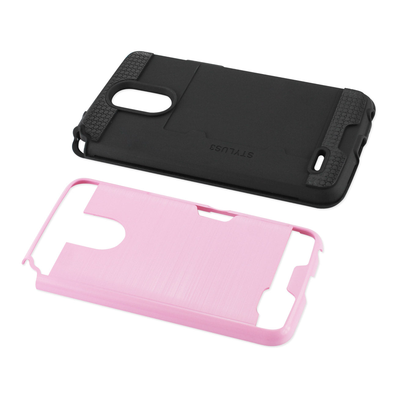 Case Hybrid With Card Holder Slim Armor LG Stylo 3/ Stylus 3 Pink Color