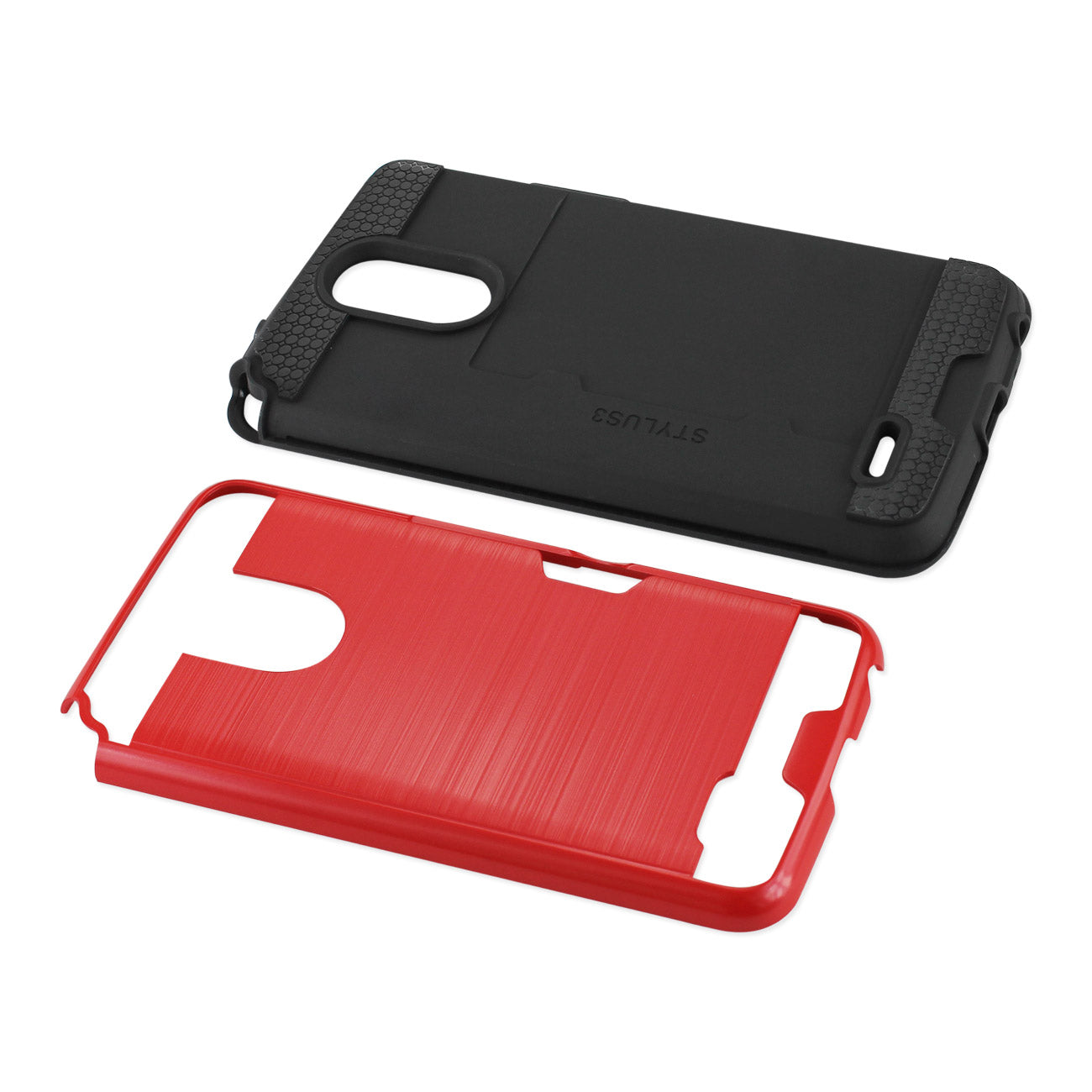 Case Hybrid With Card Holder Slim Armor LG Stylo 3/ Stylus 3 Red Color