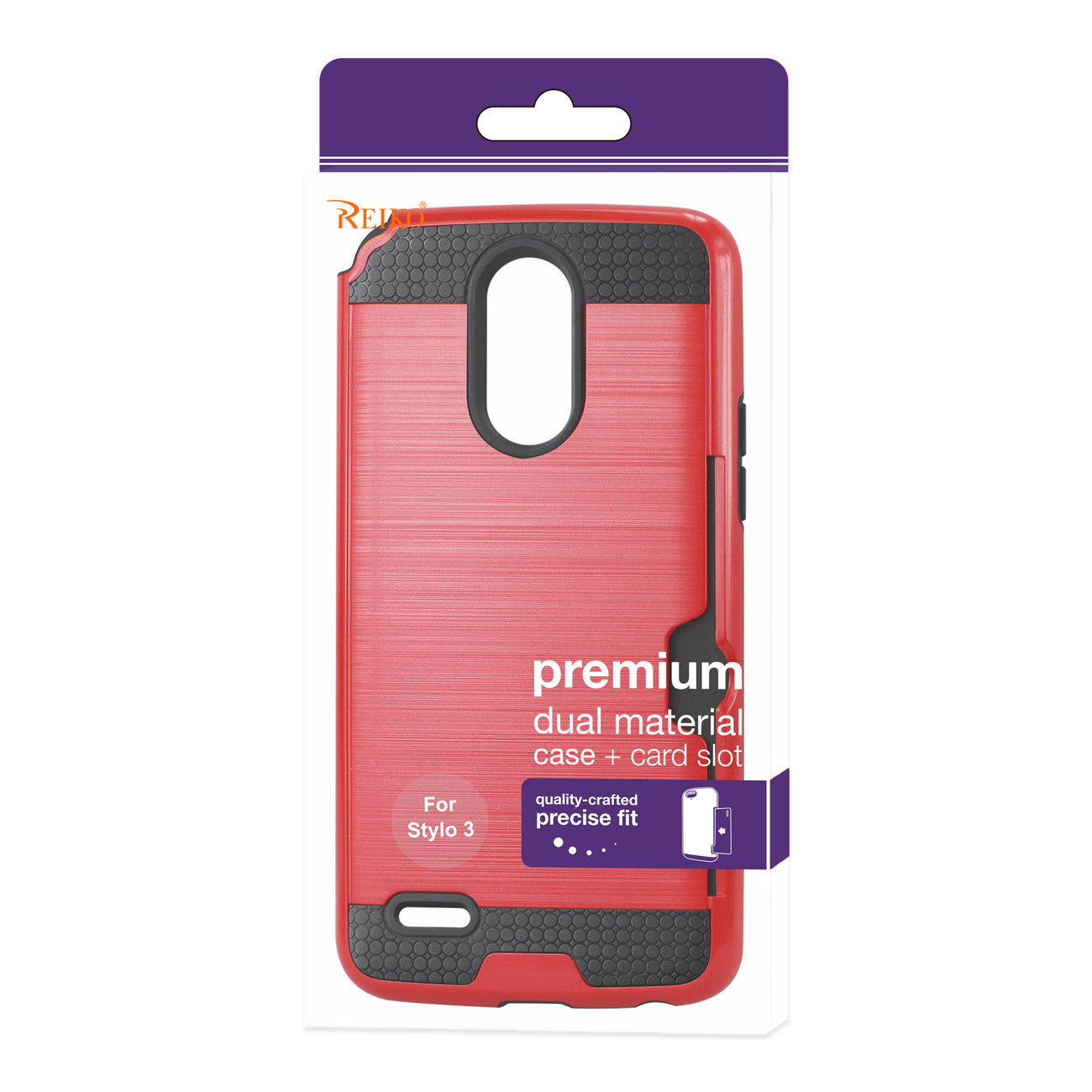 Case Hybrid With Card Holder Slim Armor LG Stylo 3/ Stylus 3 Red Color