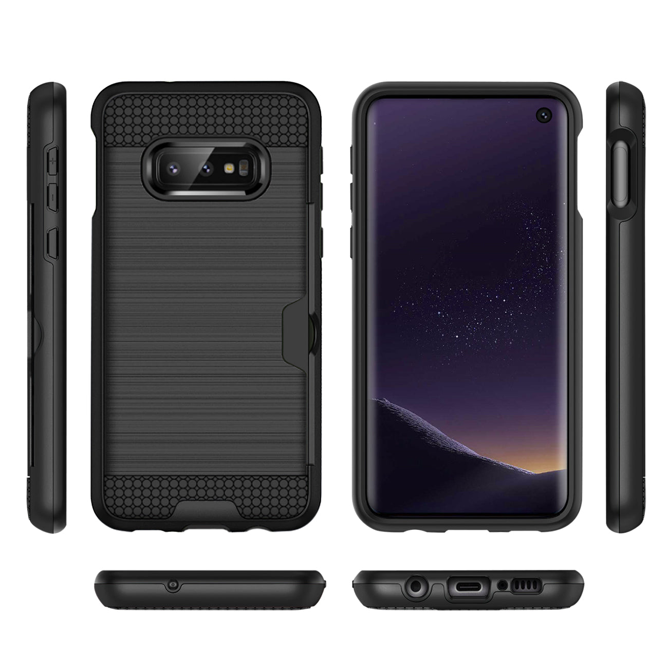 Samsung Galaxy S10 Lite Slim Armor Hybrid Case With Card Holder In Black