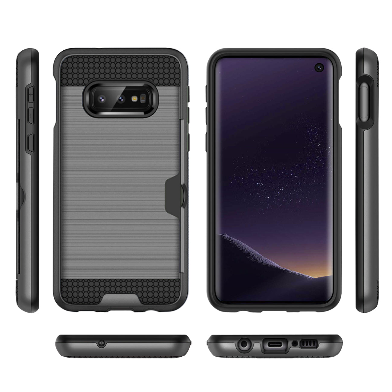 Samsung Galaxy S10 Lite Slim Armor Hybrid Case With Card Holder In Gray