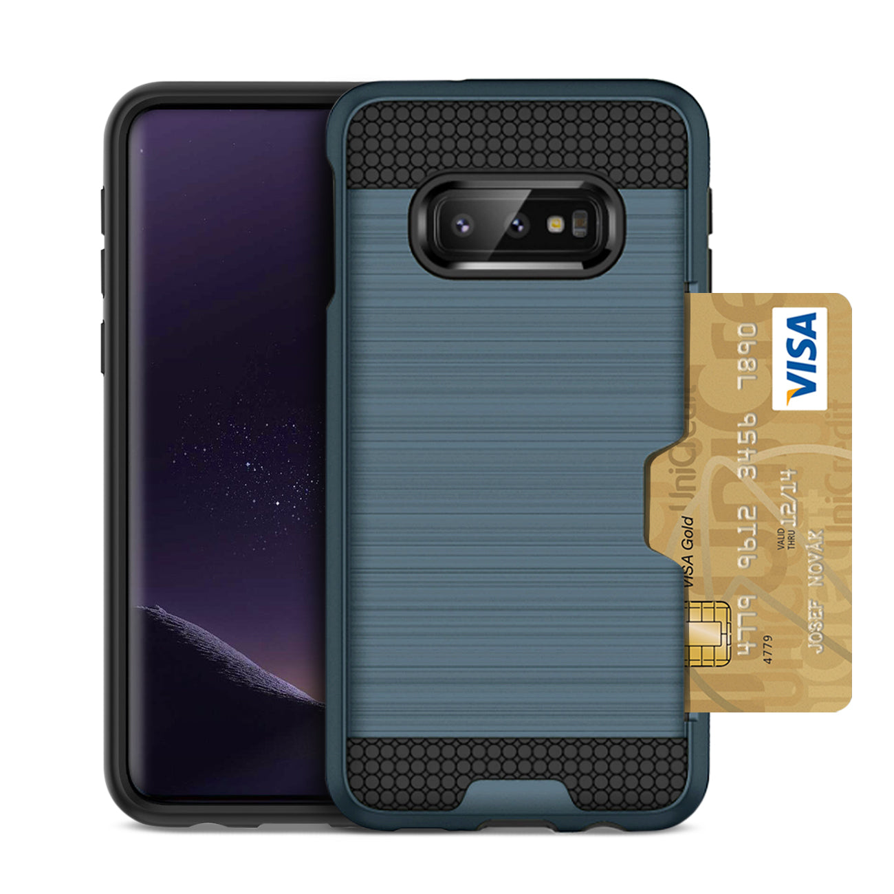 Samsung Galaxy S10 Lite Slim Armor Hybrid Case With Card Holder In Navy