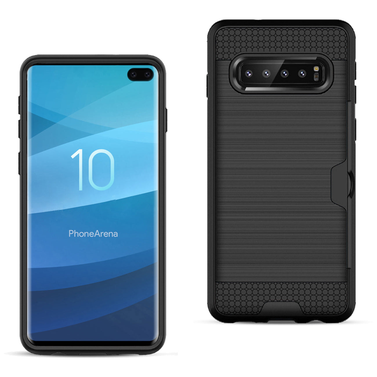 SAMSUNG GALAXY S10 Plus Slim Armor Hybrid Case With Card Holder In Black