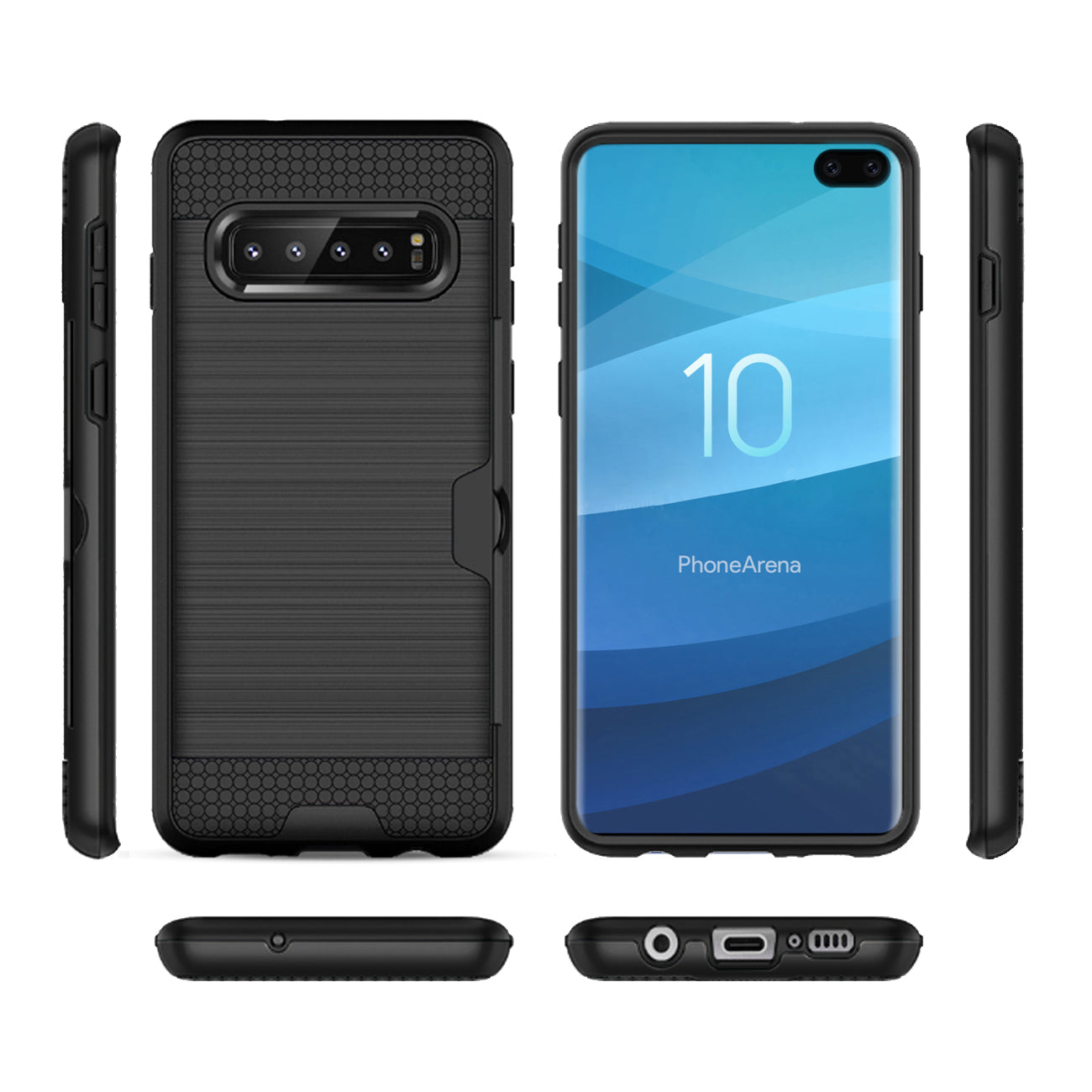 SAMSUNG GALAXY S10 Plus Slim Armor Hybrid Case With Card Holder In Black