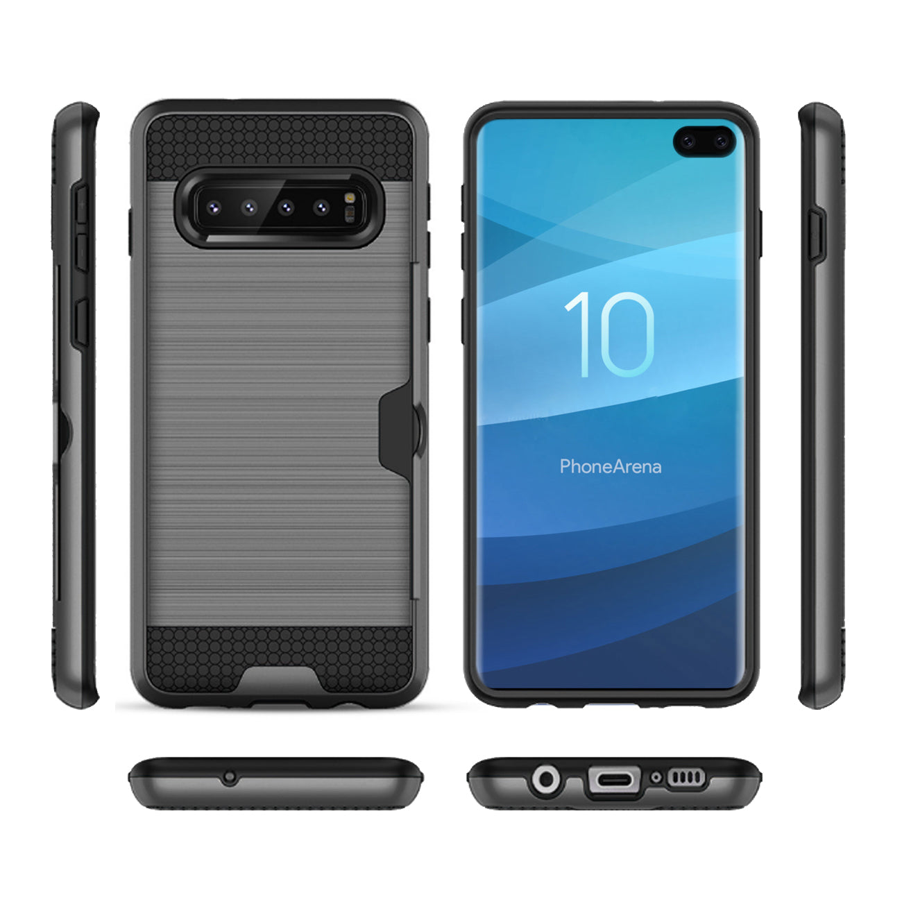 SAMSUNG GALAXY S10 Plus Slim Armor Hybrid Case With Card Holder In Gray