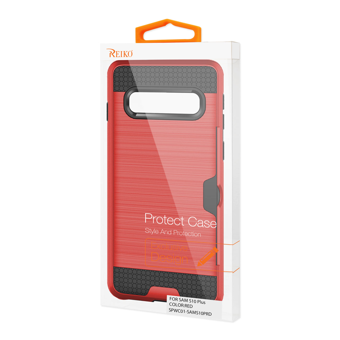 SAMSUNG GALAXY S10 Plus Slim Armor Hybrid Case With Card Holder In Red