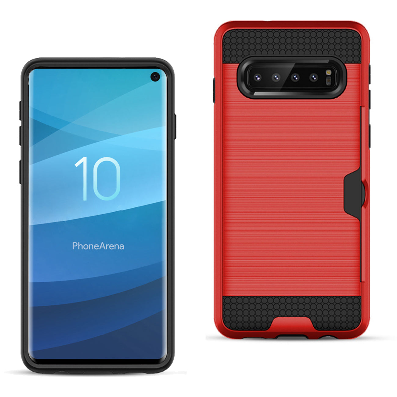 Case Hybrid Slim Armor With Card Holder SAMSUNG GALAXY S10 Red Color