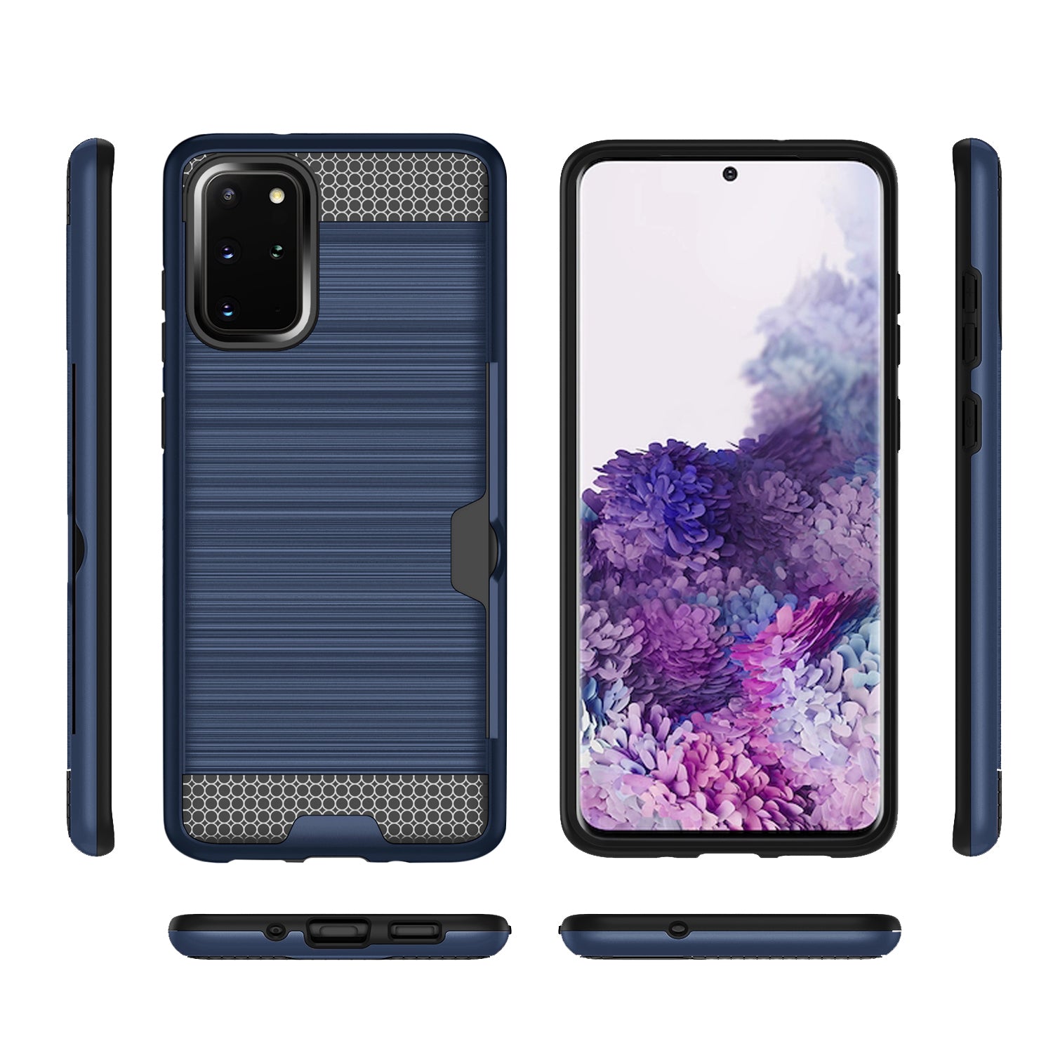 REIKO SAMSUNG GALAXY S20 PLUS SLIM ARMOR HYBRID CASE WITH CARD HOLDER IN NAVY